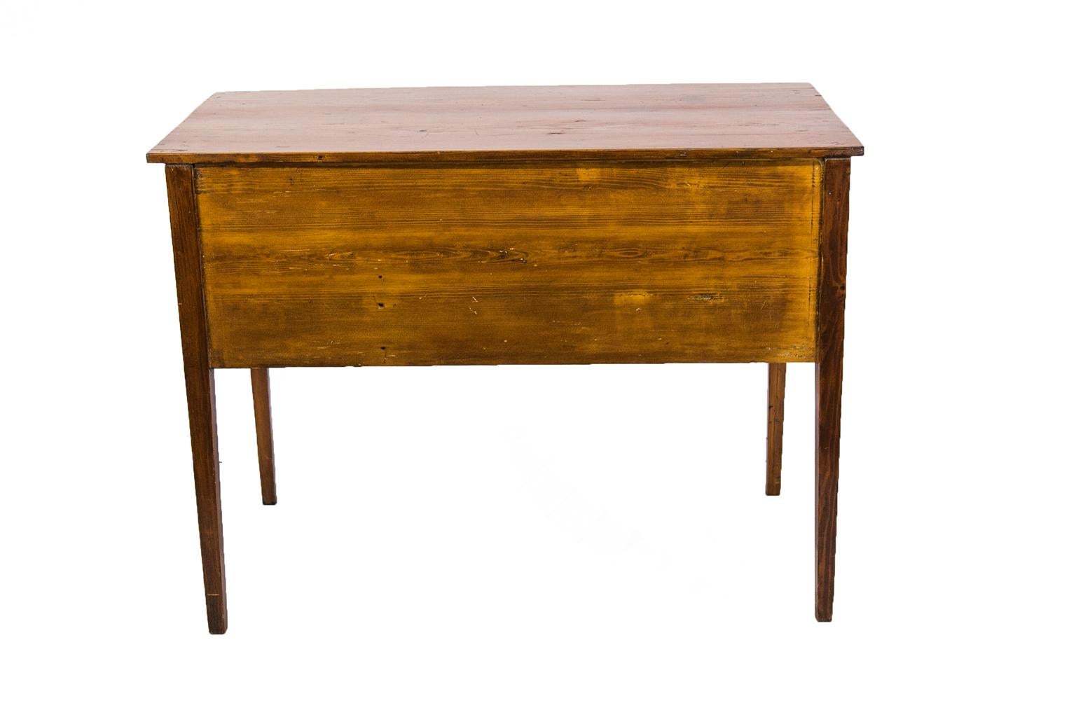 Pine English Four-Drawer Console Table For Sale 2
