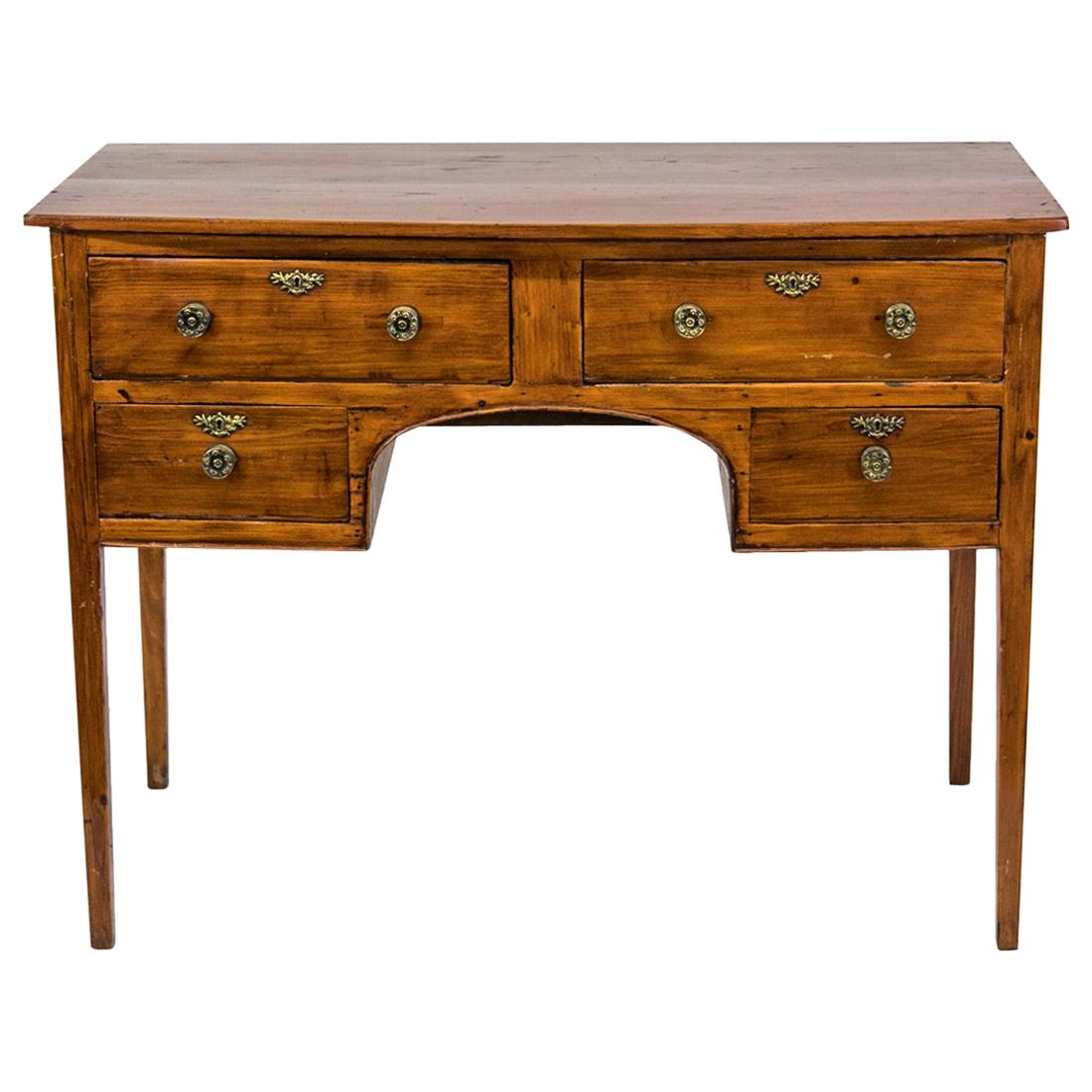 Pine English Four-Drawer Console Table For Sale