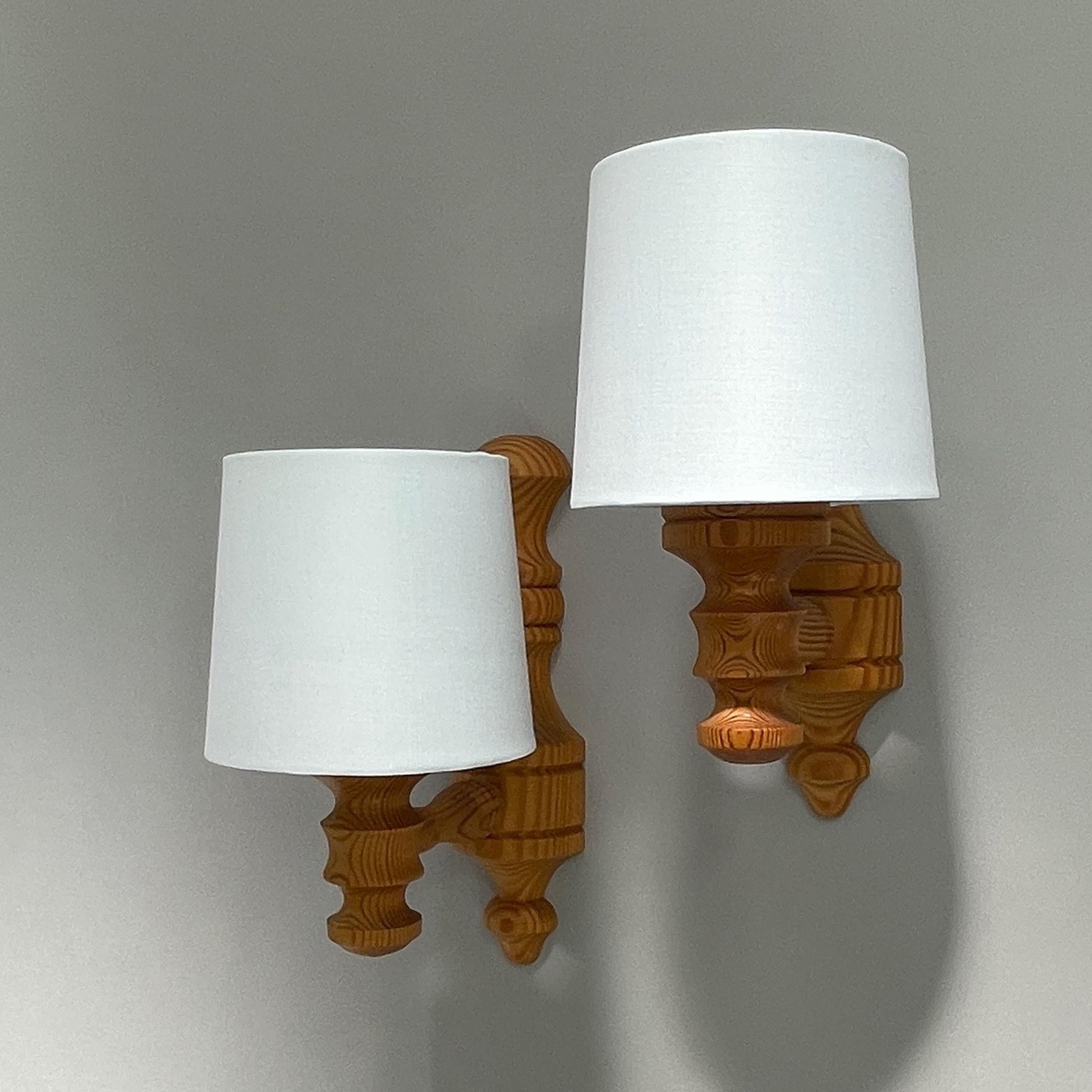 Lights en pin et tissu, Suède 1960-1970 en vente 3