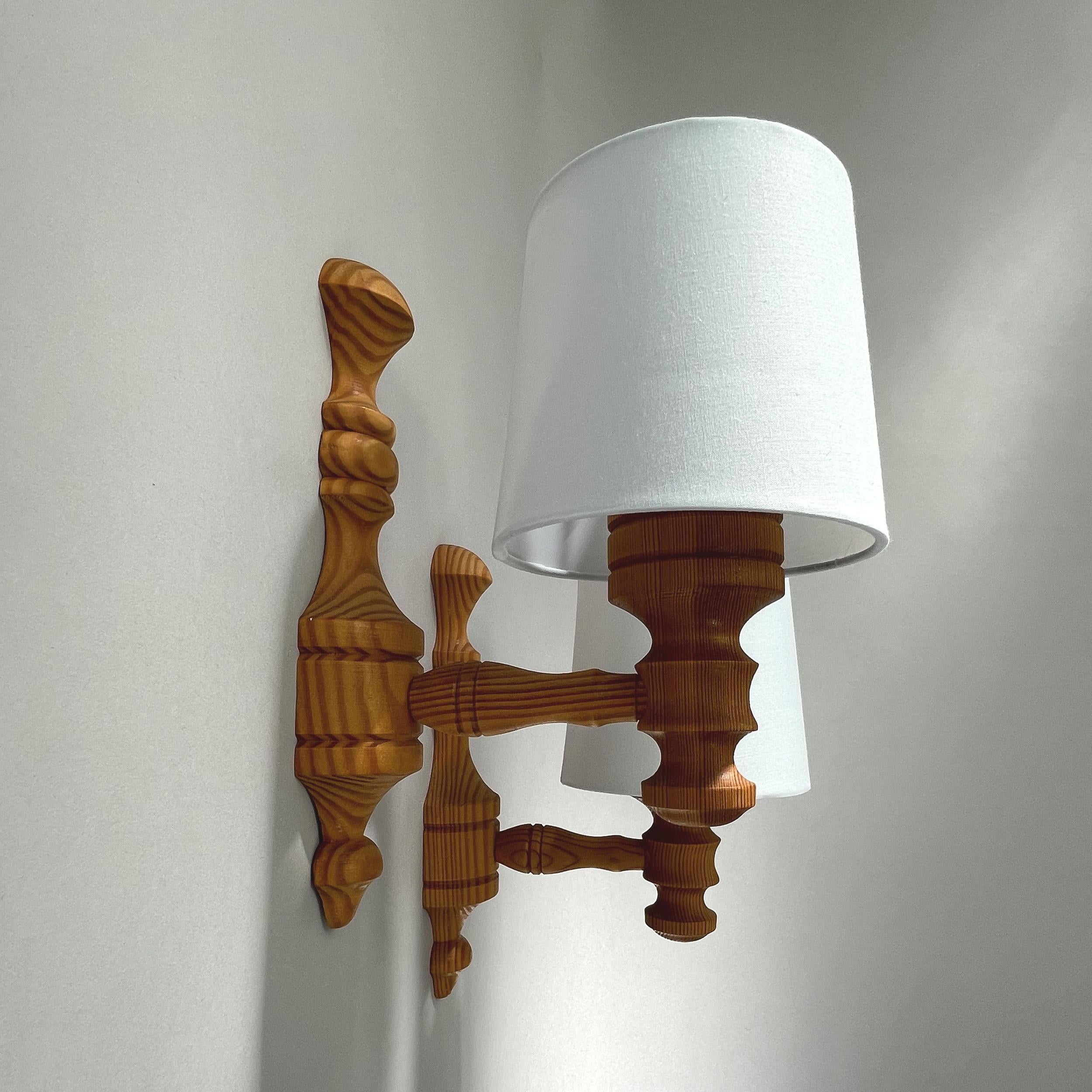 Lights en pin et tissu, Suède 1960-1970 Bon état - En vente à NUEMBRECHT, NRW