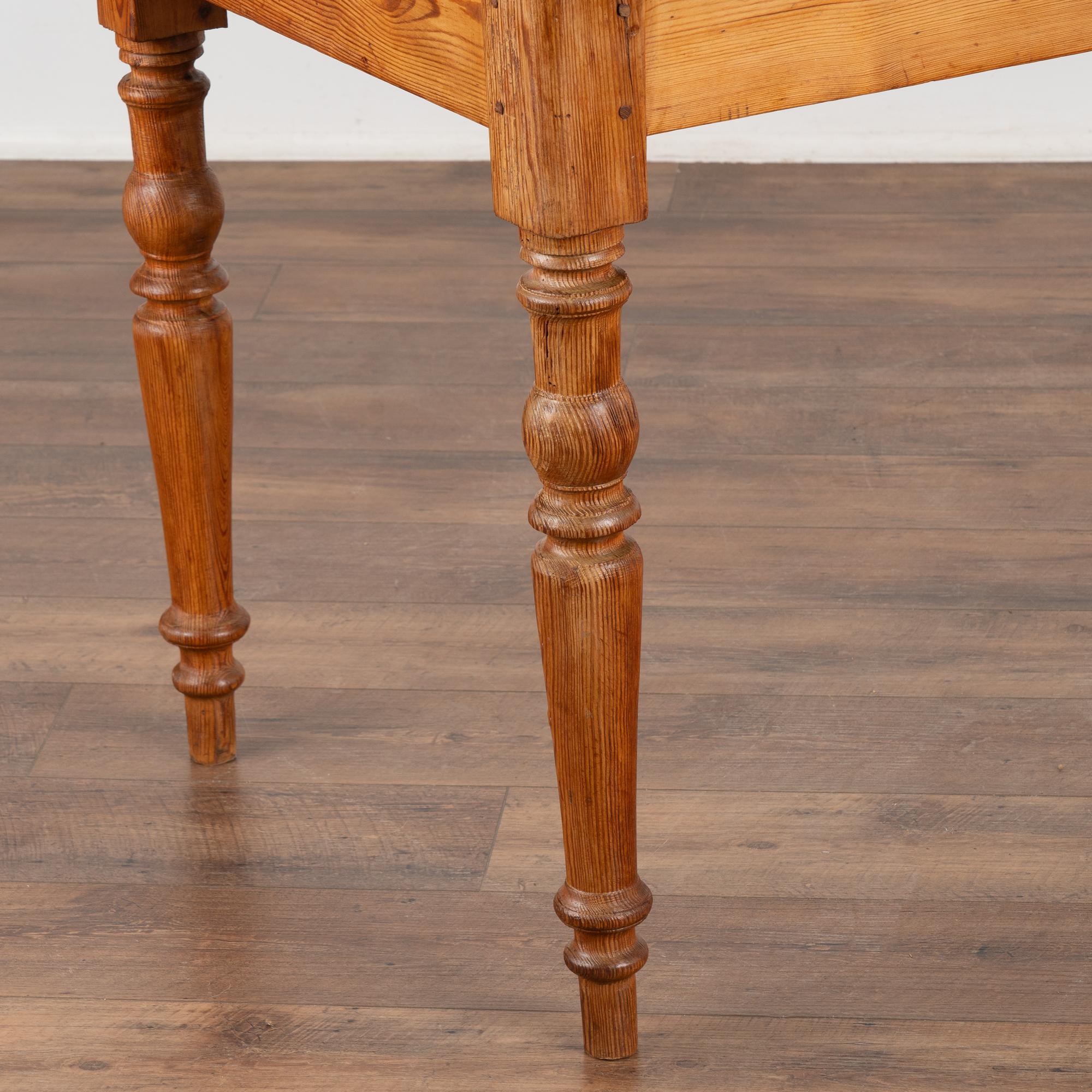 Country Pine Farm Table Console With Drawer, Denmark circa 1860
