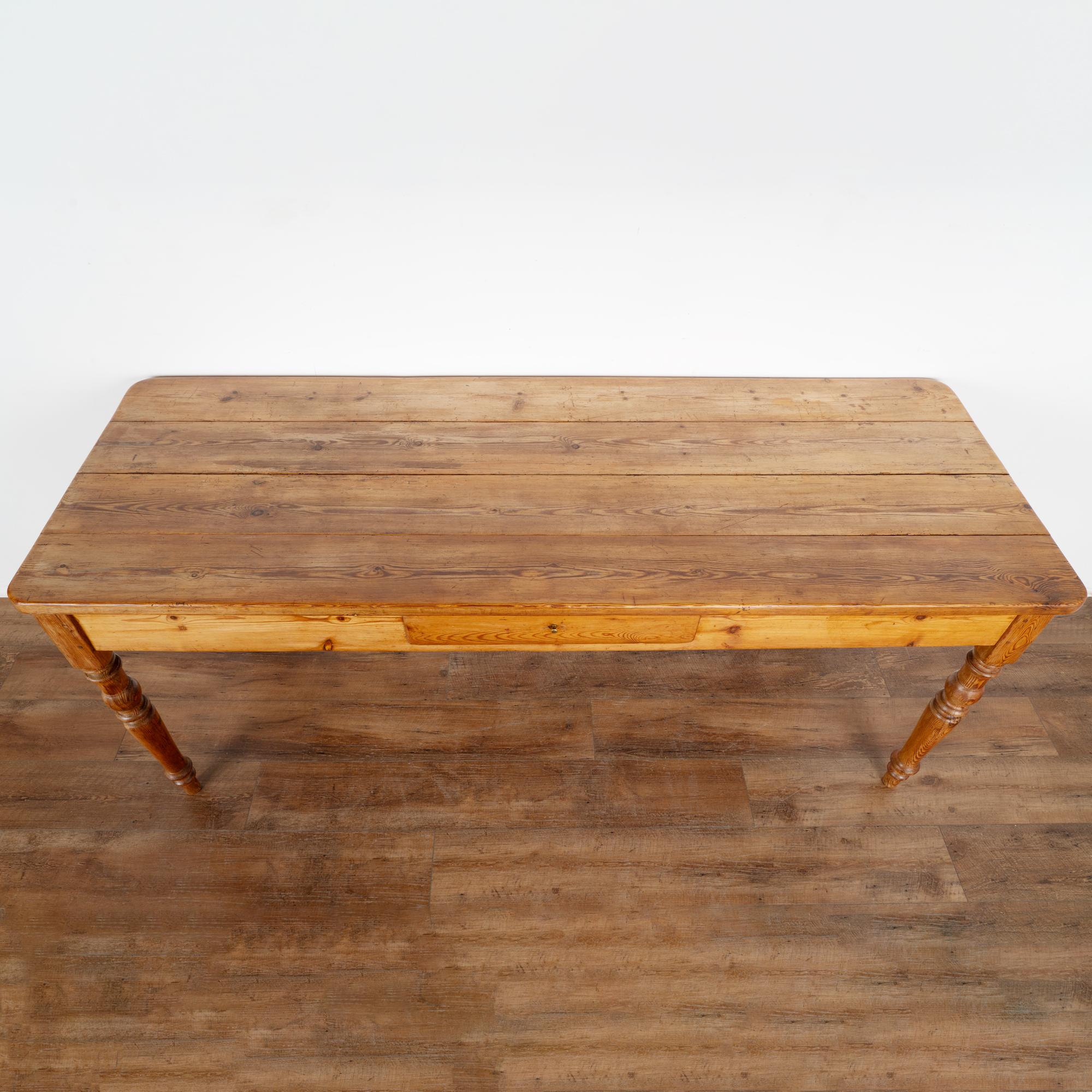 Wood Pine Farm Table Console With Drawer, Denmark circa 1860