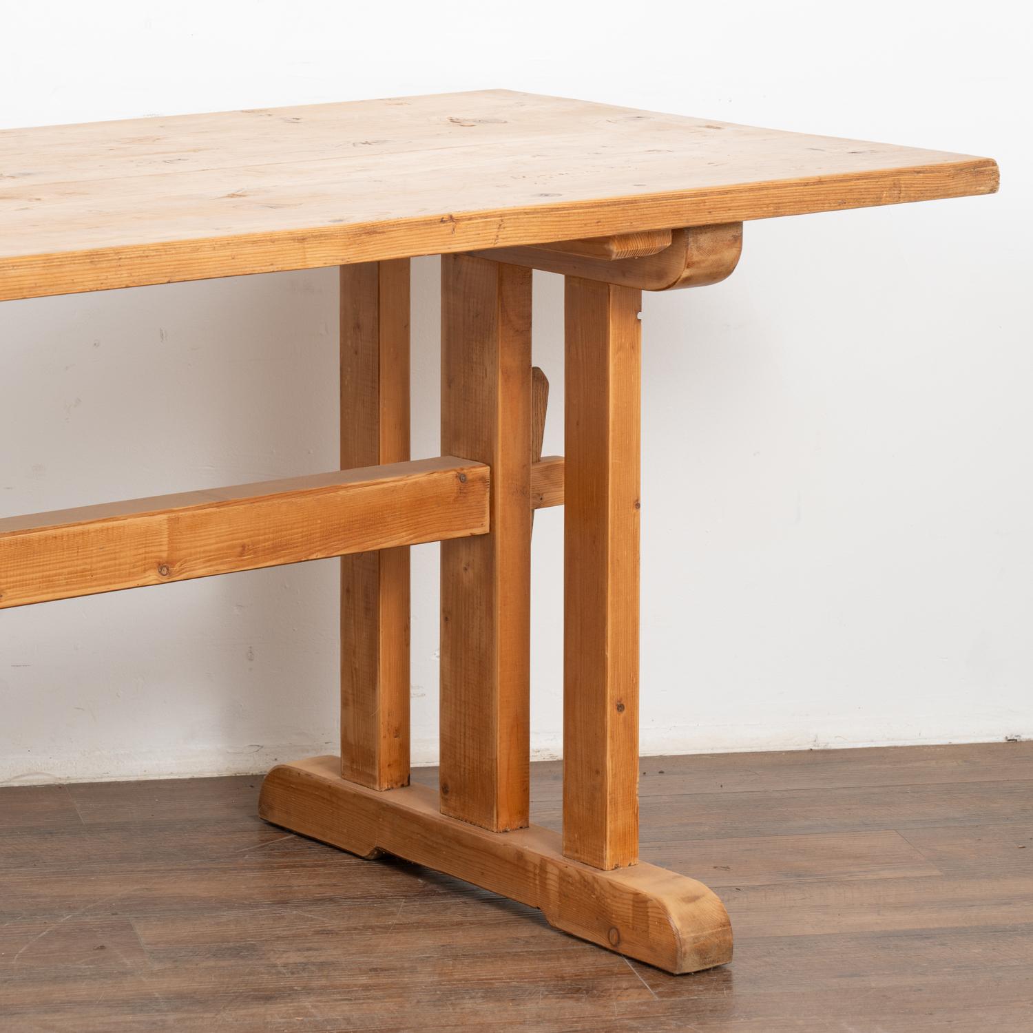 Hungarian Pine Farm Table Dining Trestle Table, Hungary circa 1890 For Sale