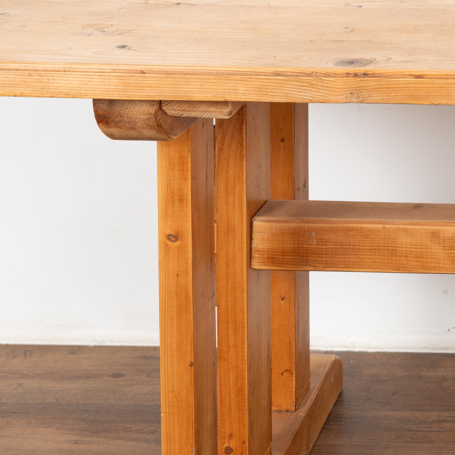 Pine Farm Table Dining Trestle Table, Hungary circa 1890 For Sale 3
