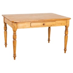 Pine Farm Table With Drawer, Sweden circa 1880