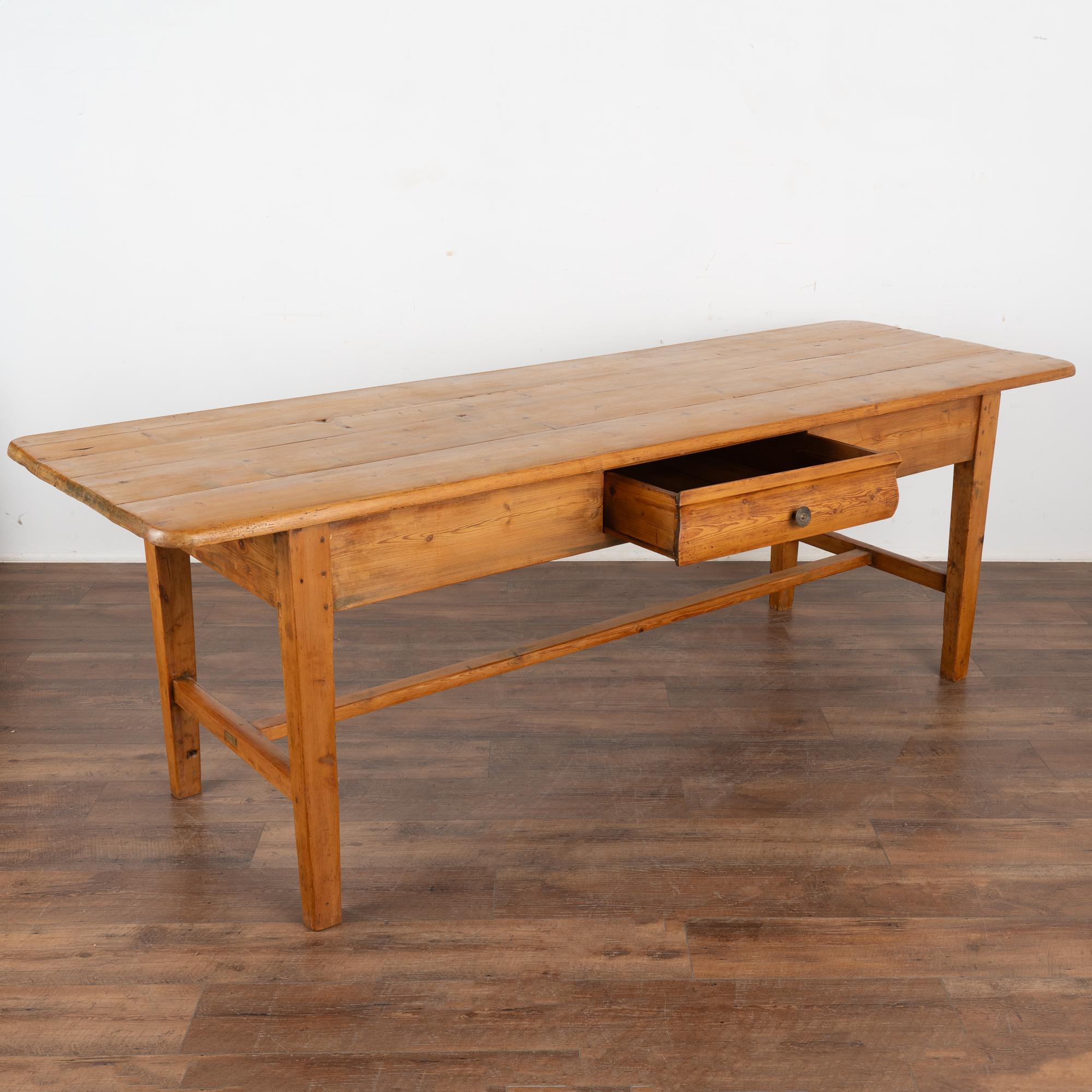 Country Pine Farm Table With Single Drawer, Sweden circa 1840 For Sale
