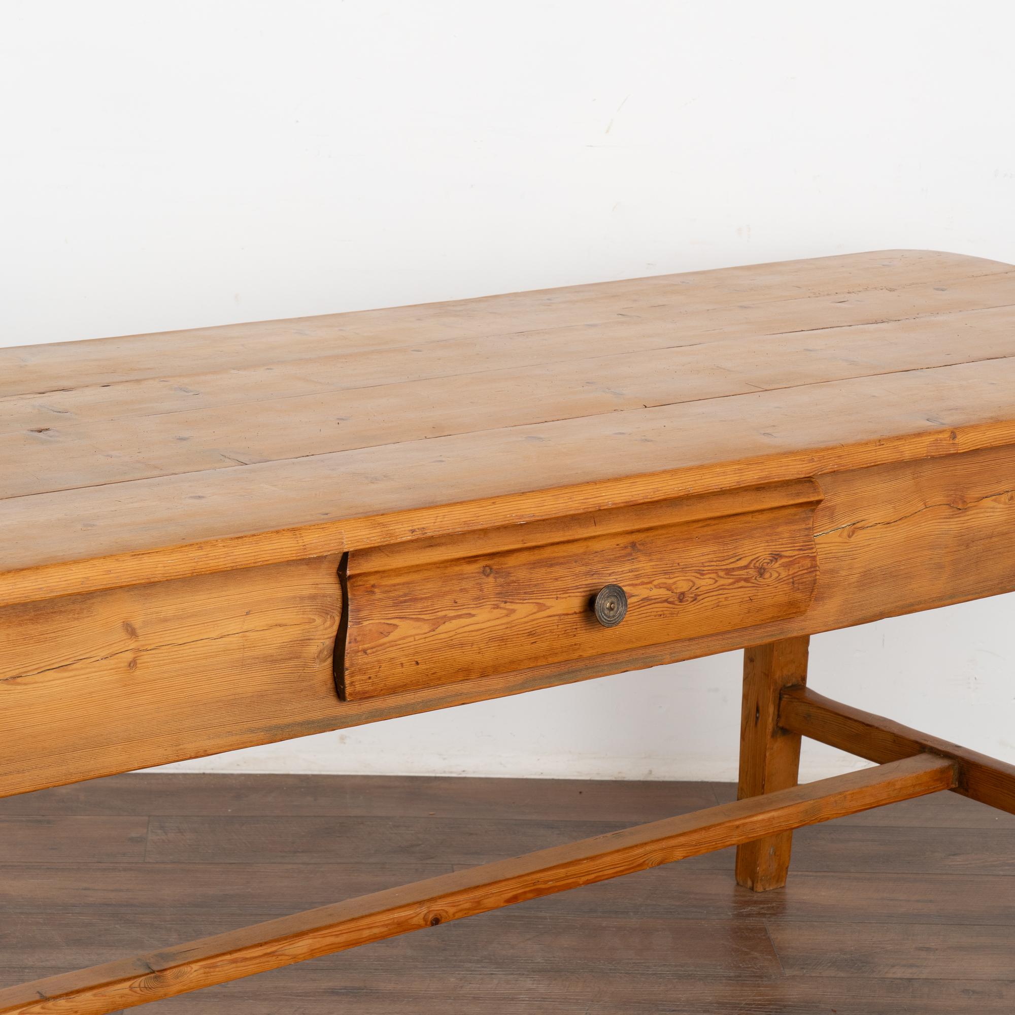 Pine Farm Table With Single Drawer, Sweden circa 1840 For Sale 1