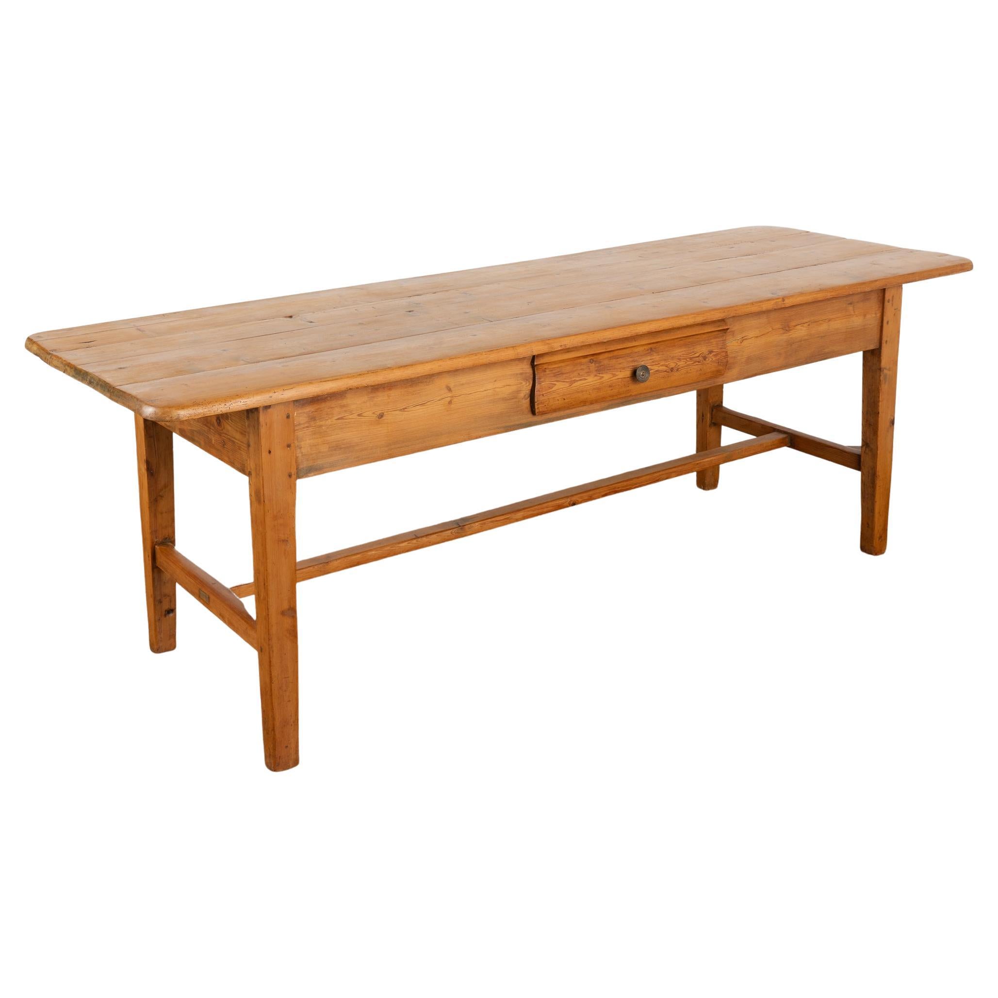 Pine Farm Table With Single Drawer, Sweden circa 1840 For Sale