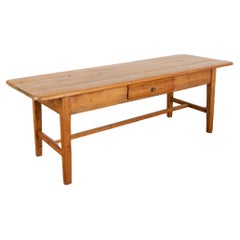 Antique Pine Farm Table With Single Drawer, Sweden circa 1840