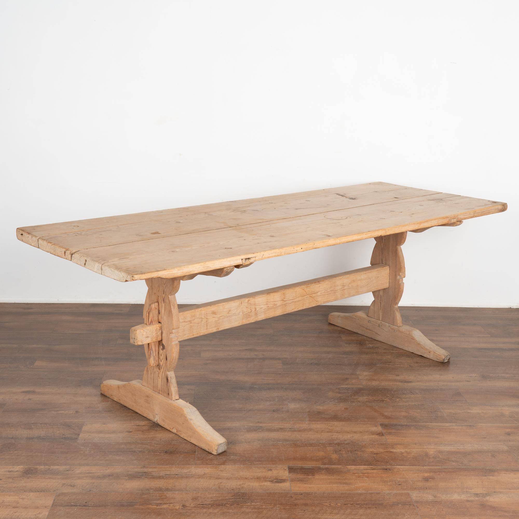 Pine Farm Trestle Table Dining Table from Sweden, circa 1820 6