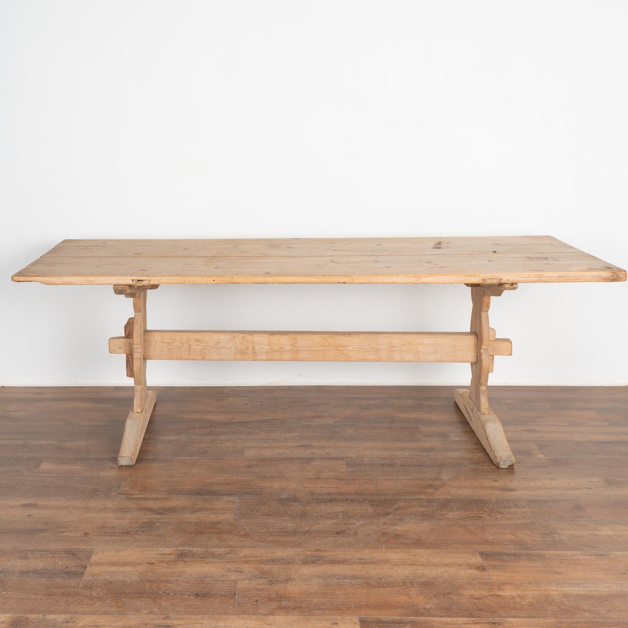 Swedish Pine Farm Trestle Table Dining Table from Sweden, circa 1820