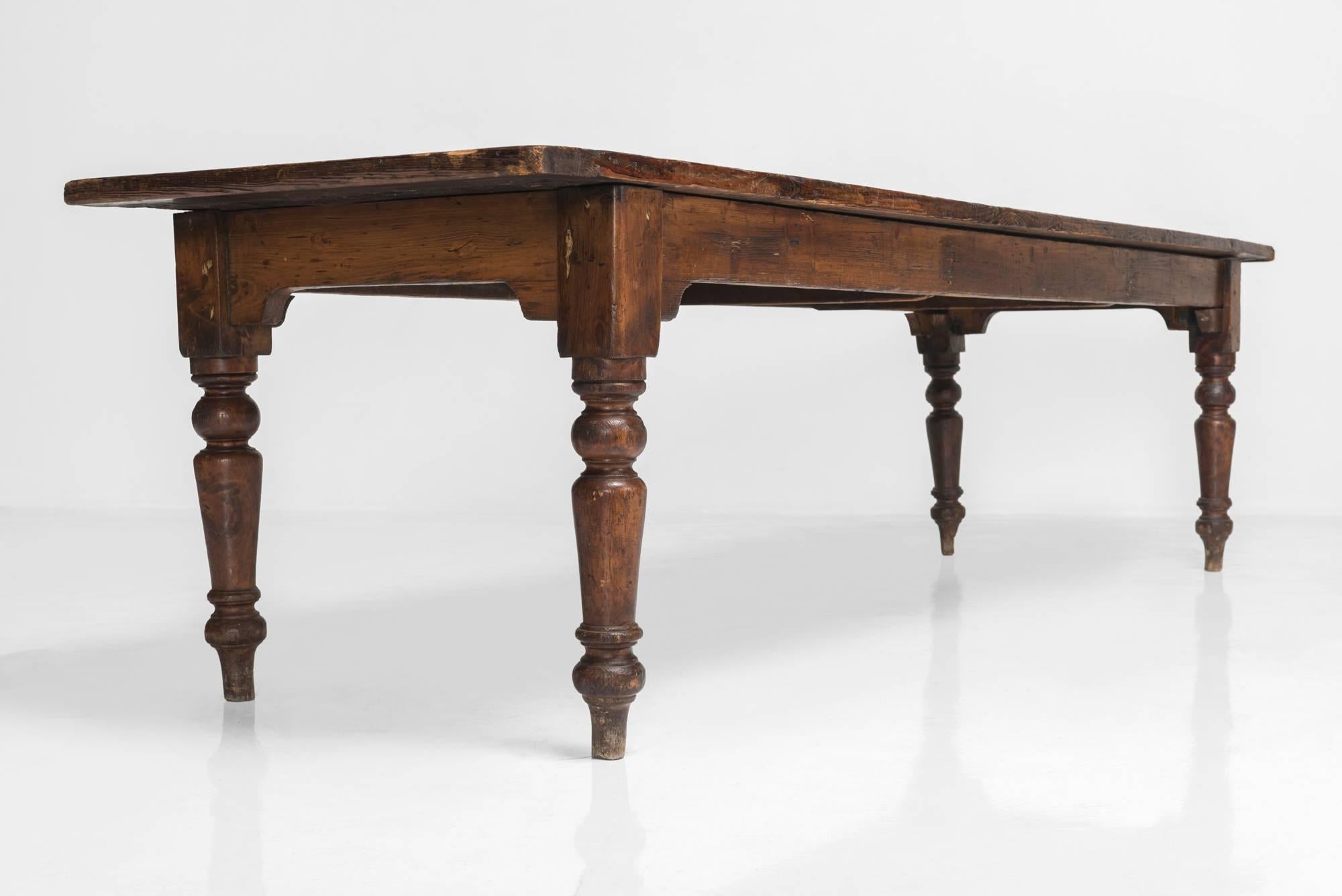 Victorian Pine Farmhouse Table, circa 1850