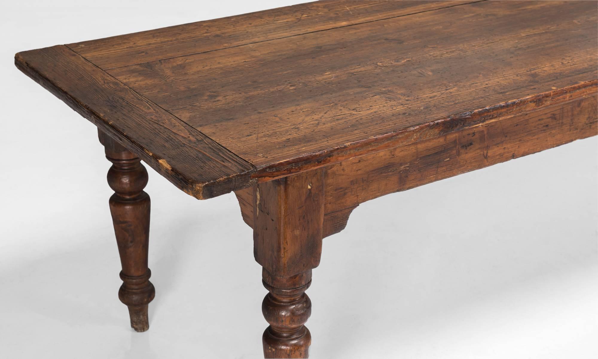 Pine Farmhouse Table, circa 1850 In Good Condition In Culver City, CA