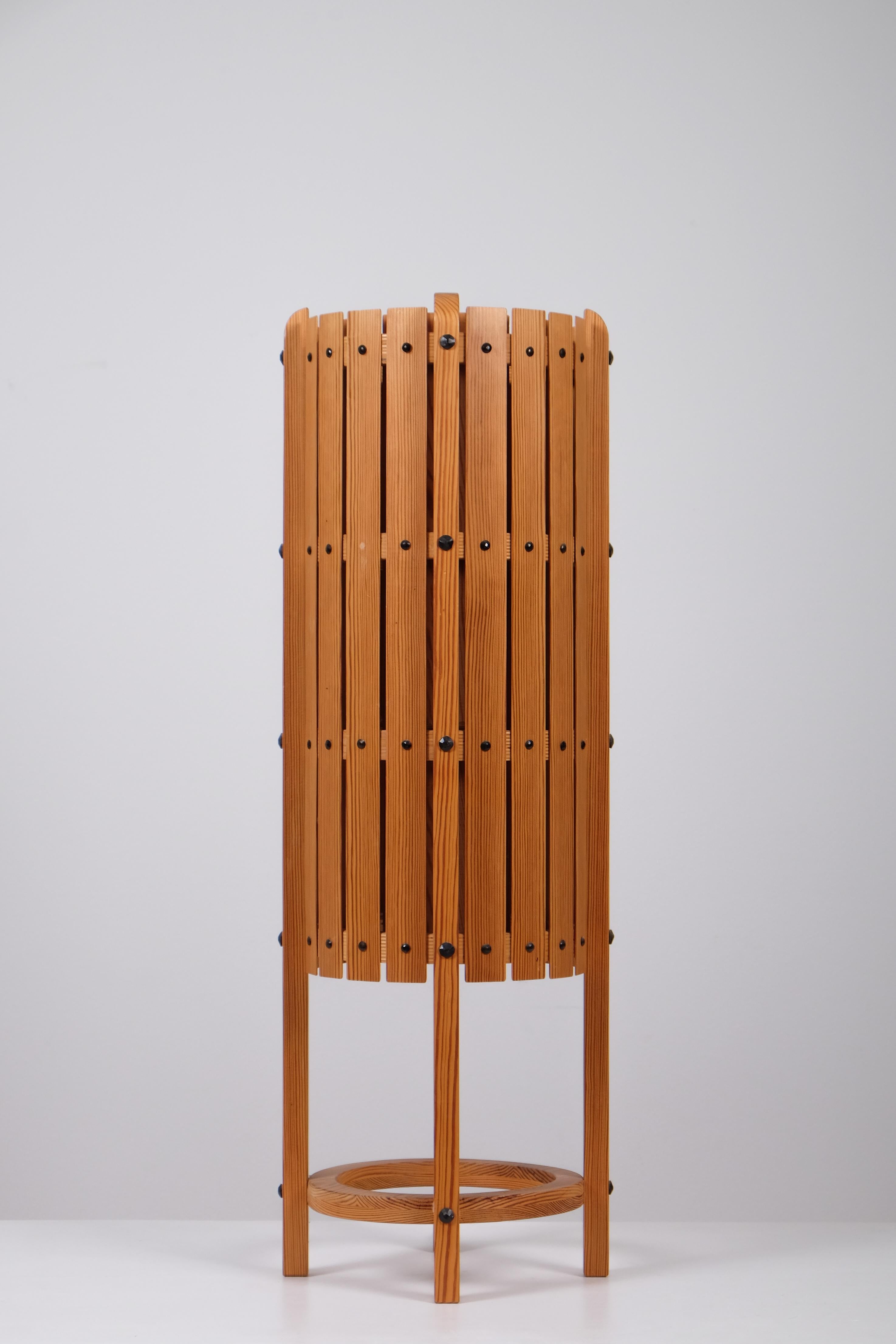 Scandinavian Modern Pine Floor Lamp, Swedish Modern, 1960s For Sale