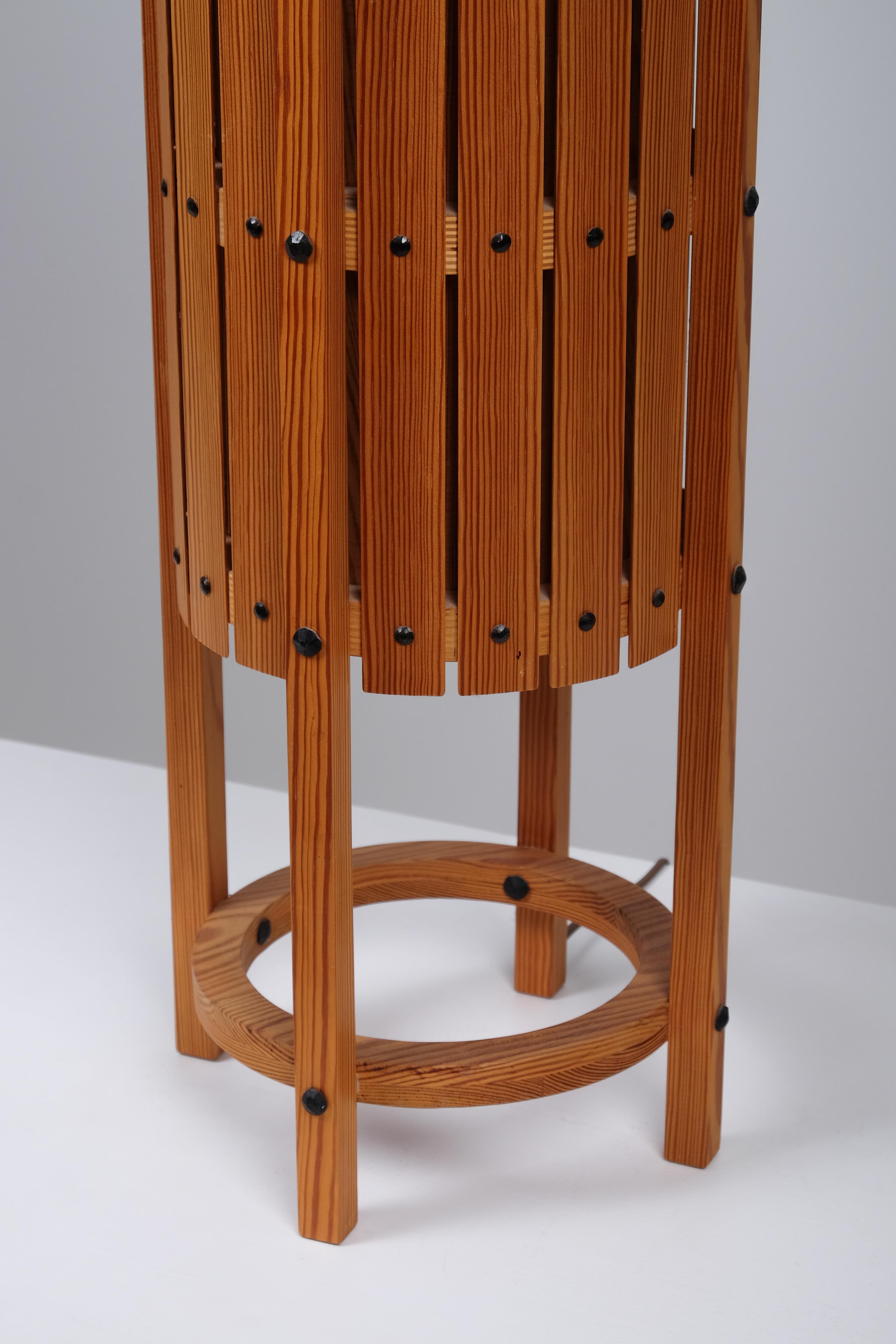 Mid-20th Century Pine Floor Lamp, Swedish Modern, 1960s For Sale