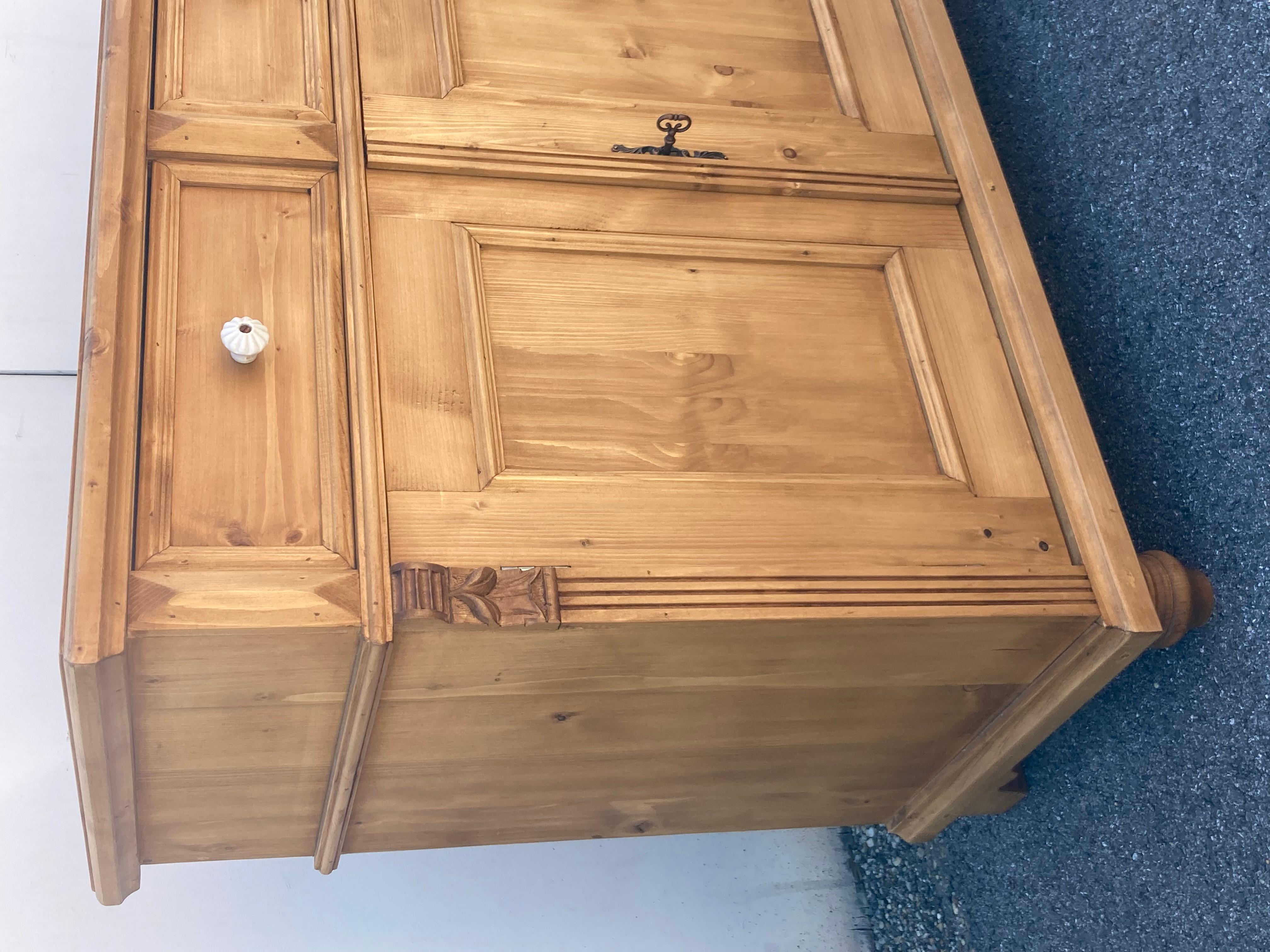 Pine Four Door Four Drawer Sideboard, Reproduction For Sale 3