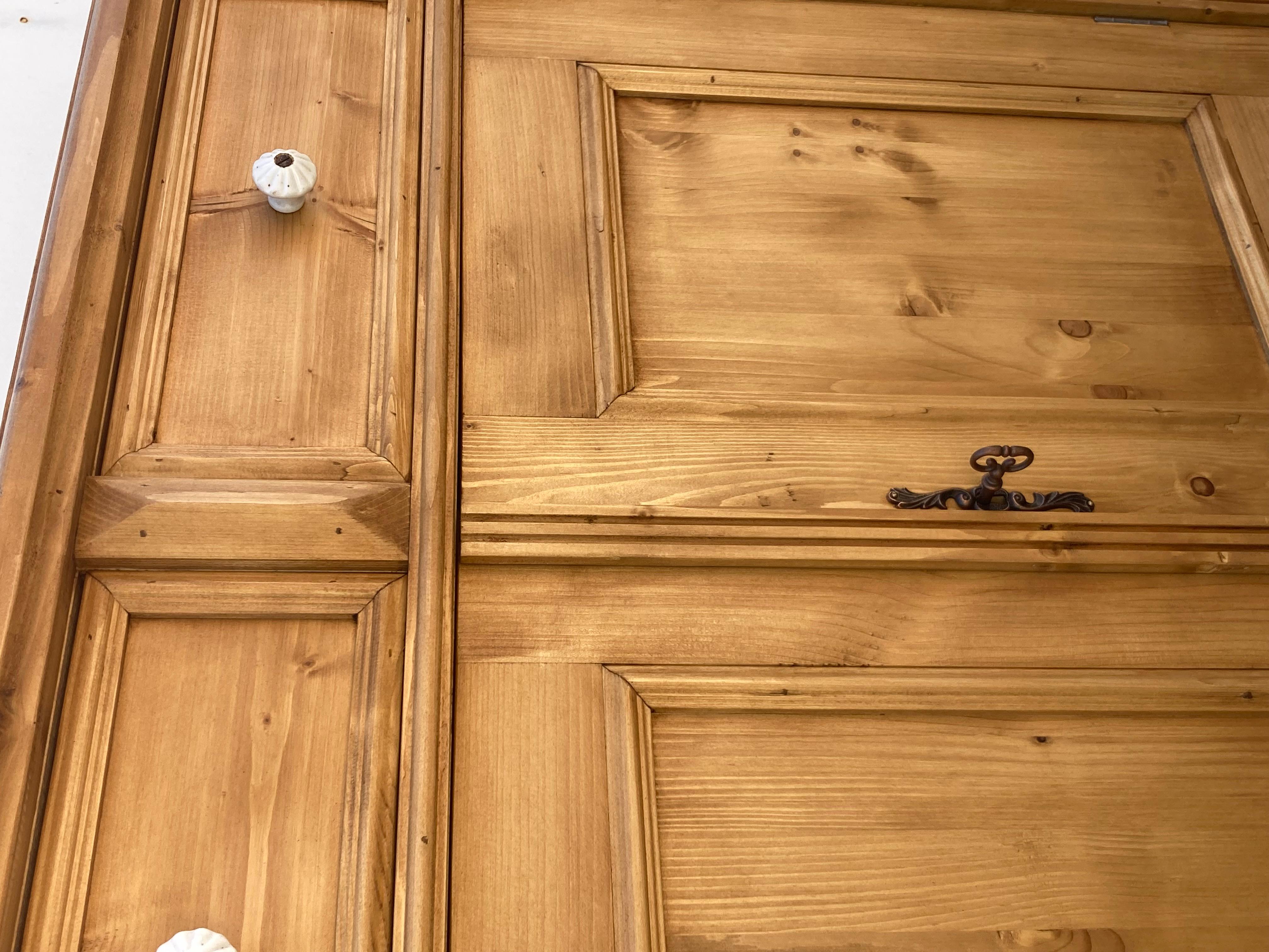 Pine Four Door Four Drawer Sideboard, Reproduction For Sale 4