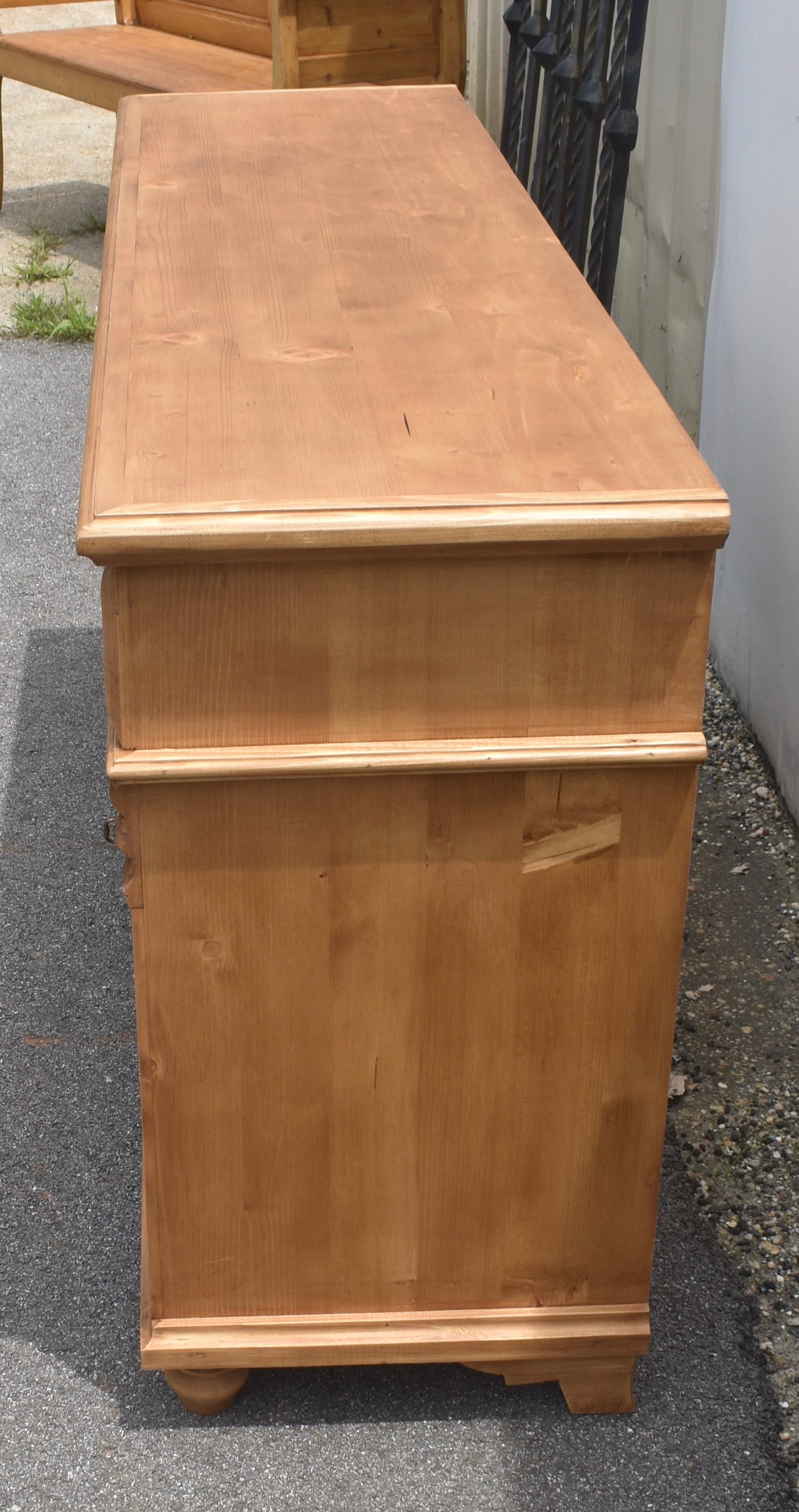 Contemporary Pine Four Door Four Drawer Sideboard, Reproduction For Sale