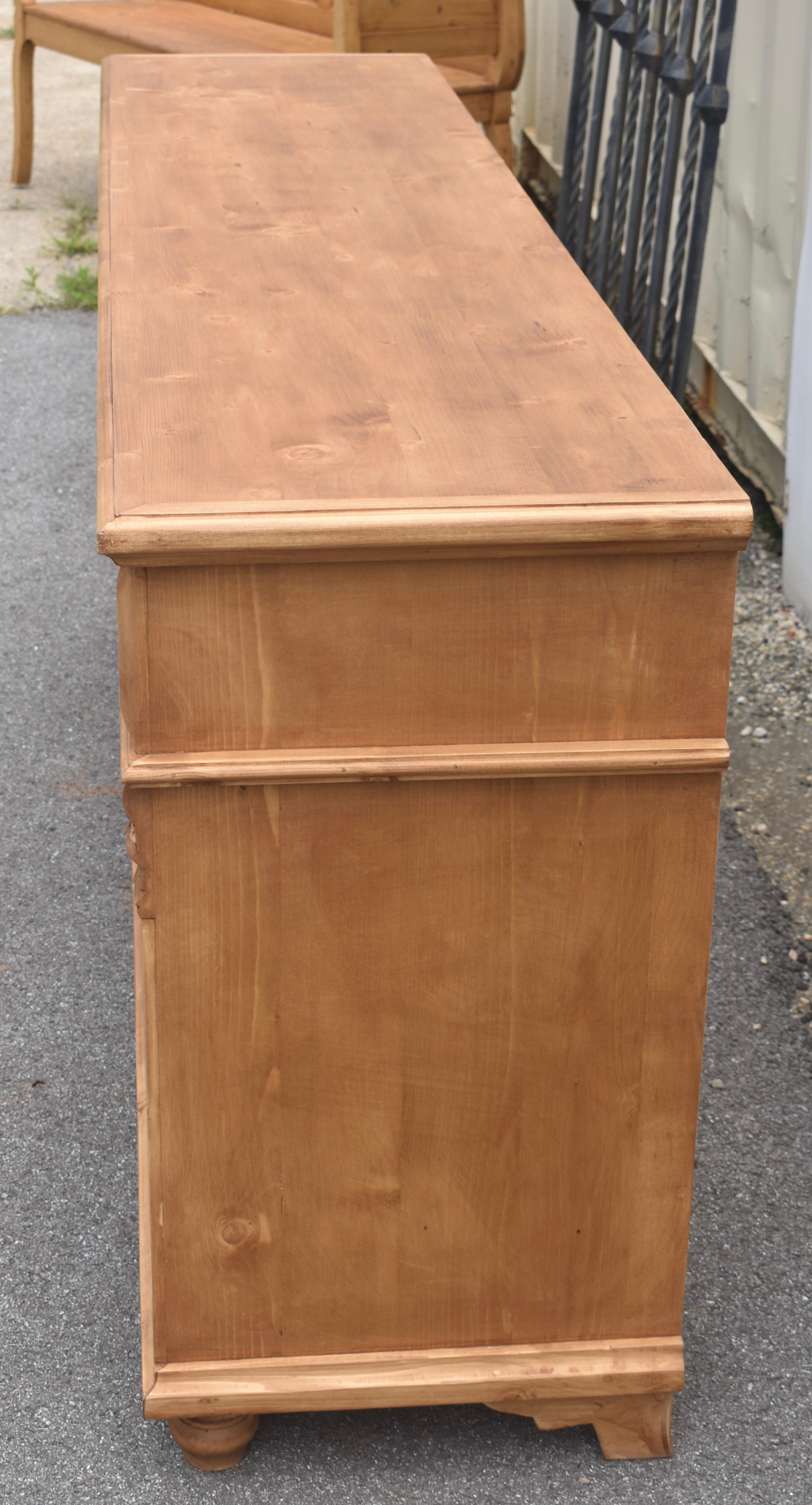 Contemporary Pine Four Door Four Drawer Sideboard, Reproduction For Sale