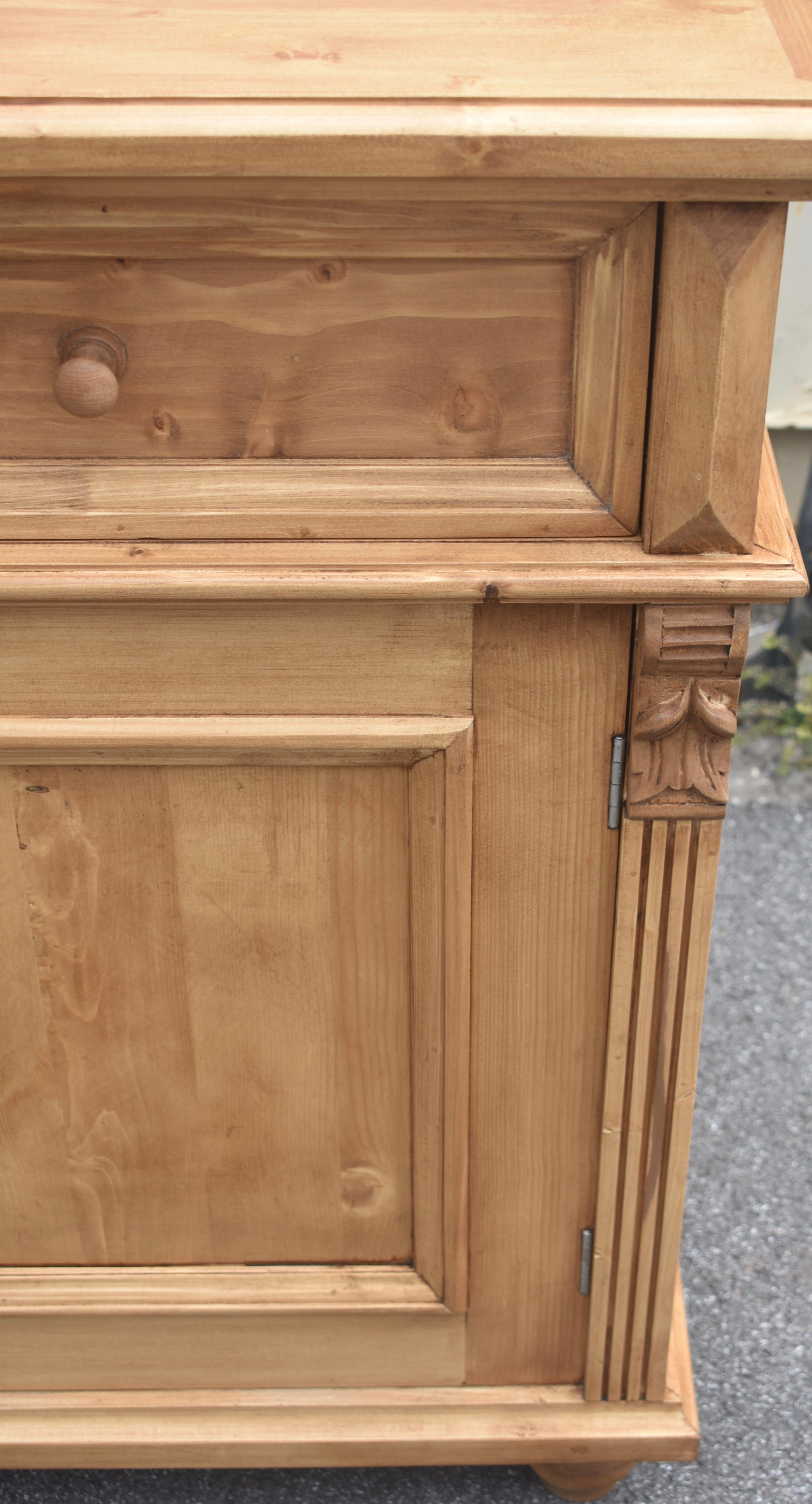 Pine Four Door Four Drawer Sideboard, Reproduction For Sale 1