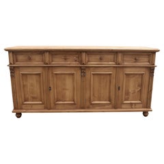 Pine Four Door Four Drawer Sideboard, Reproduction