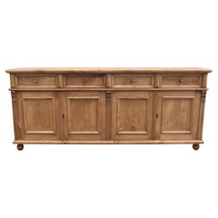 Pine Four Door Four Drawer Sideboard, Reproduction