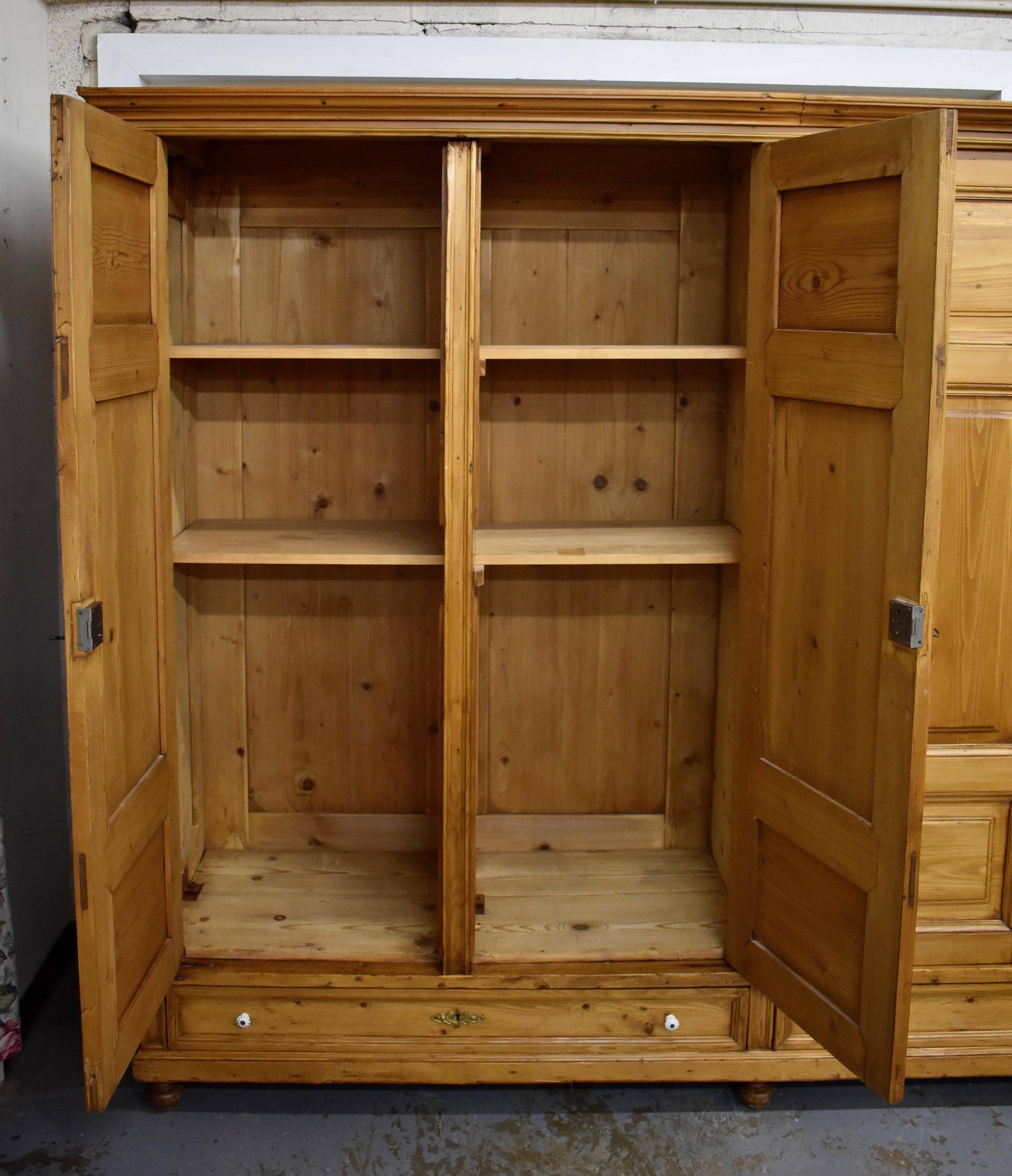 Pine Four-Door Knock-Down Armoire 3