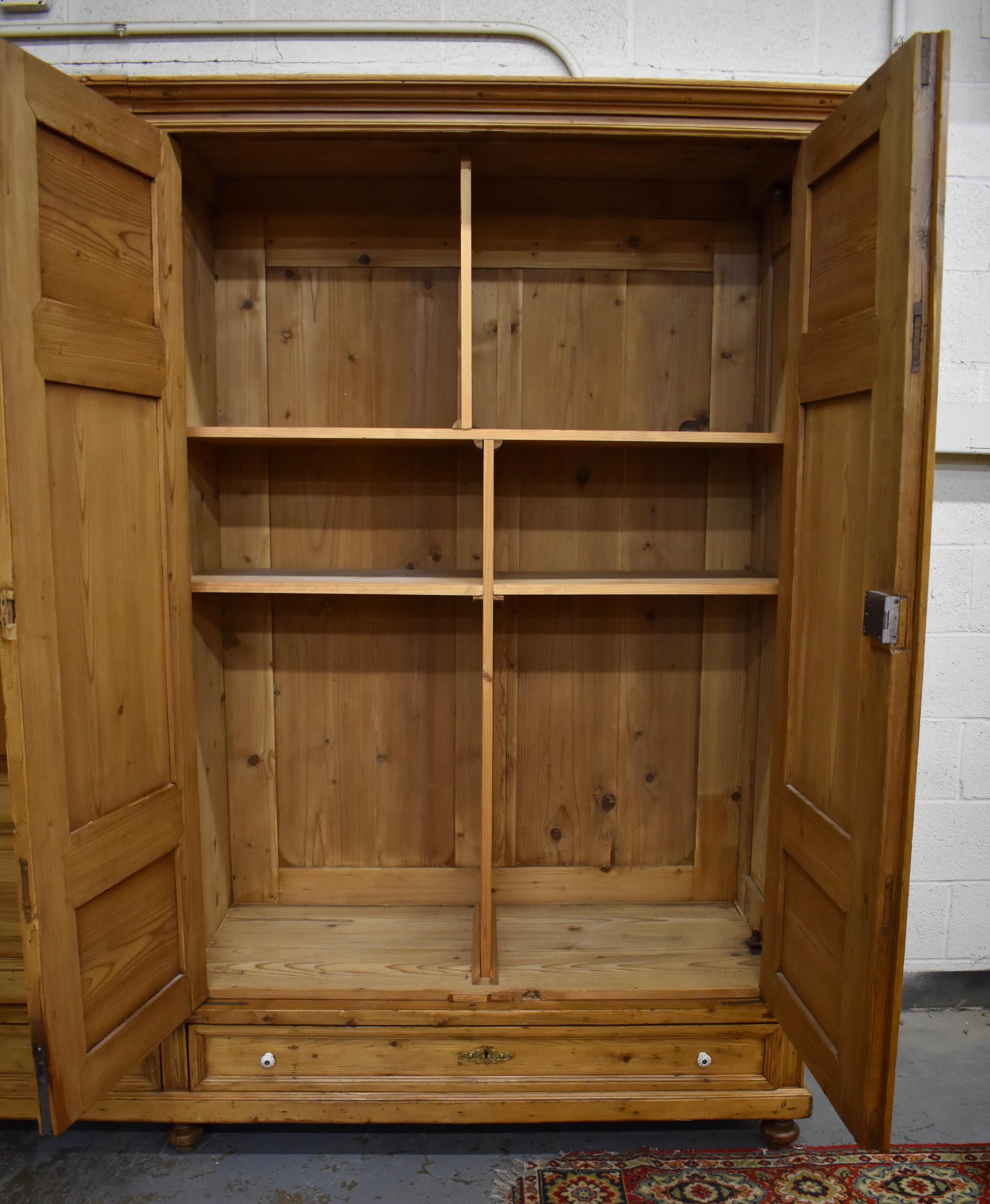 Pine Four-Door Knock-Down Armoire 4