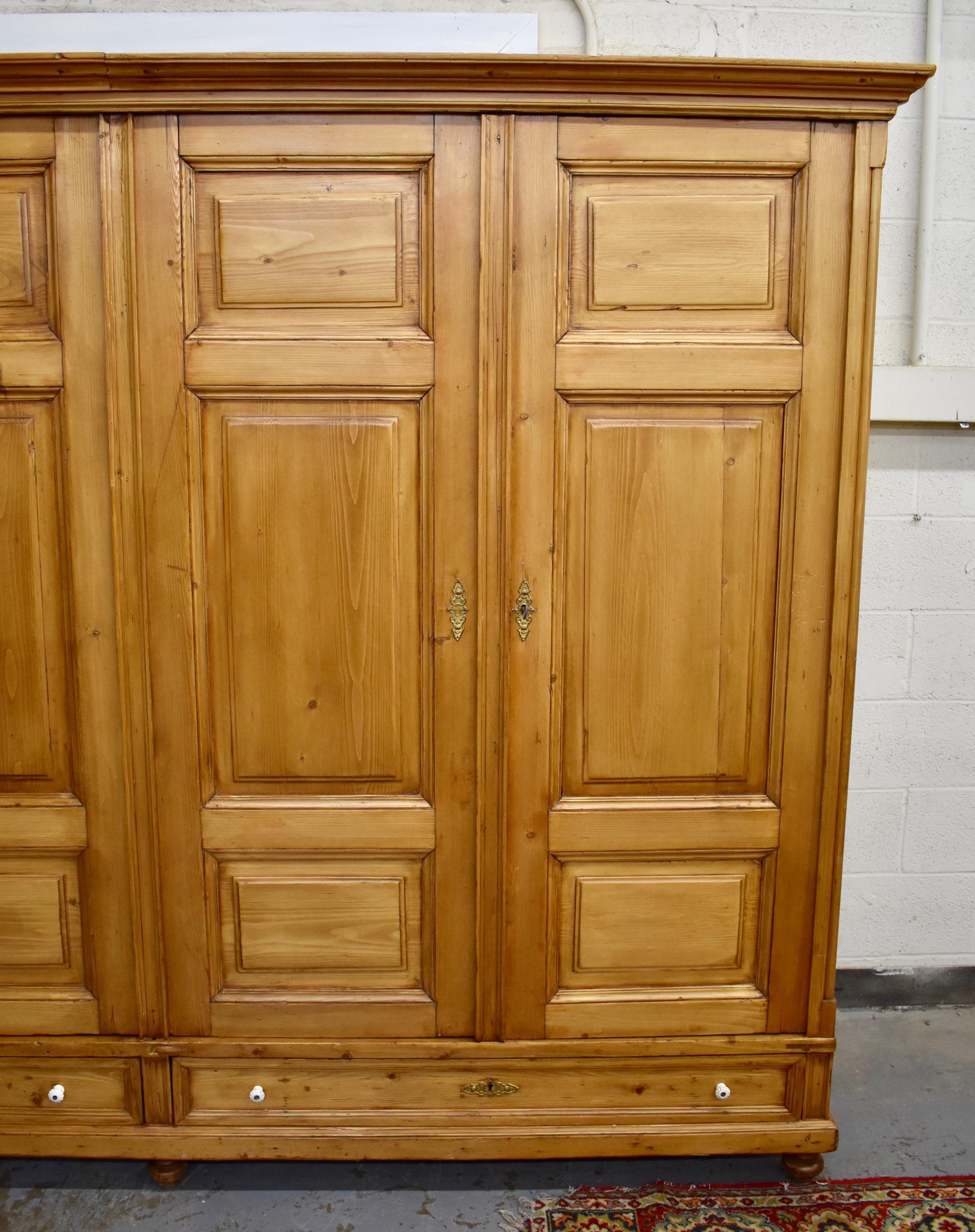 Hungarian Pine Four-Door Knock-Down Armoire