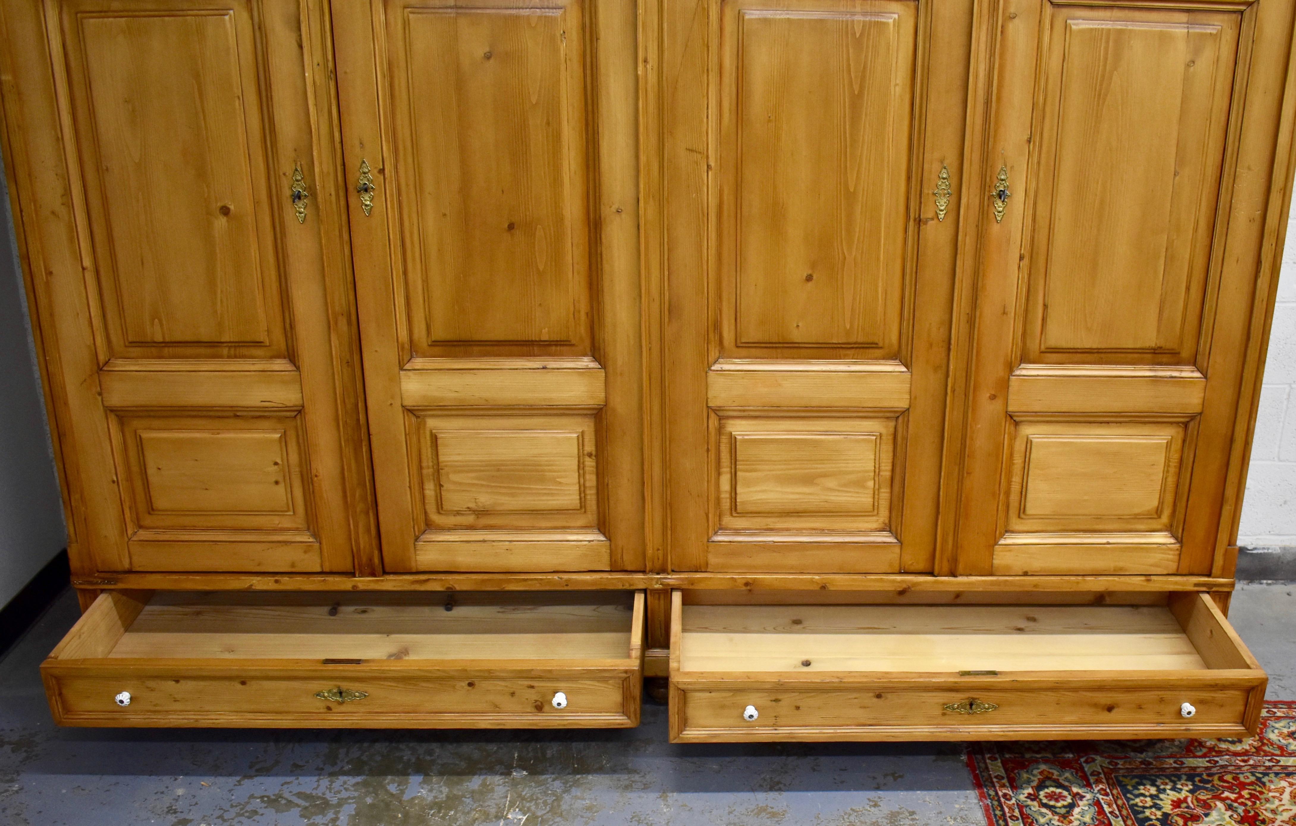 Pine Four-Door Knock-Down Armoire 1