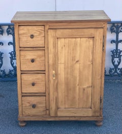 Pine Four Drawer Czech Bread Cupboard