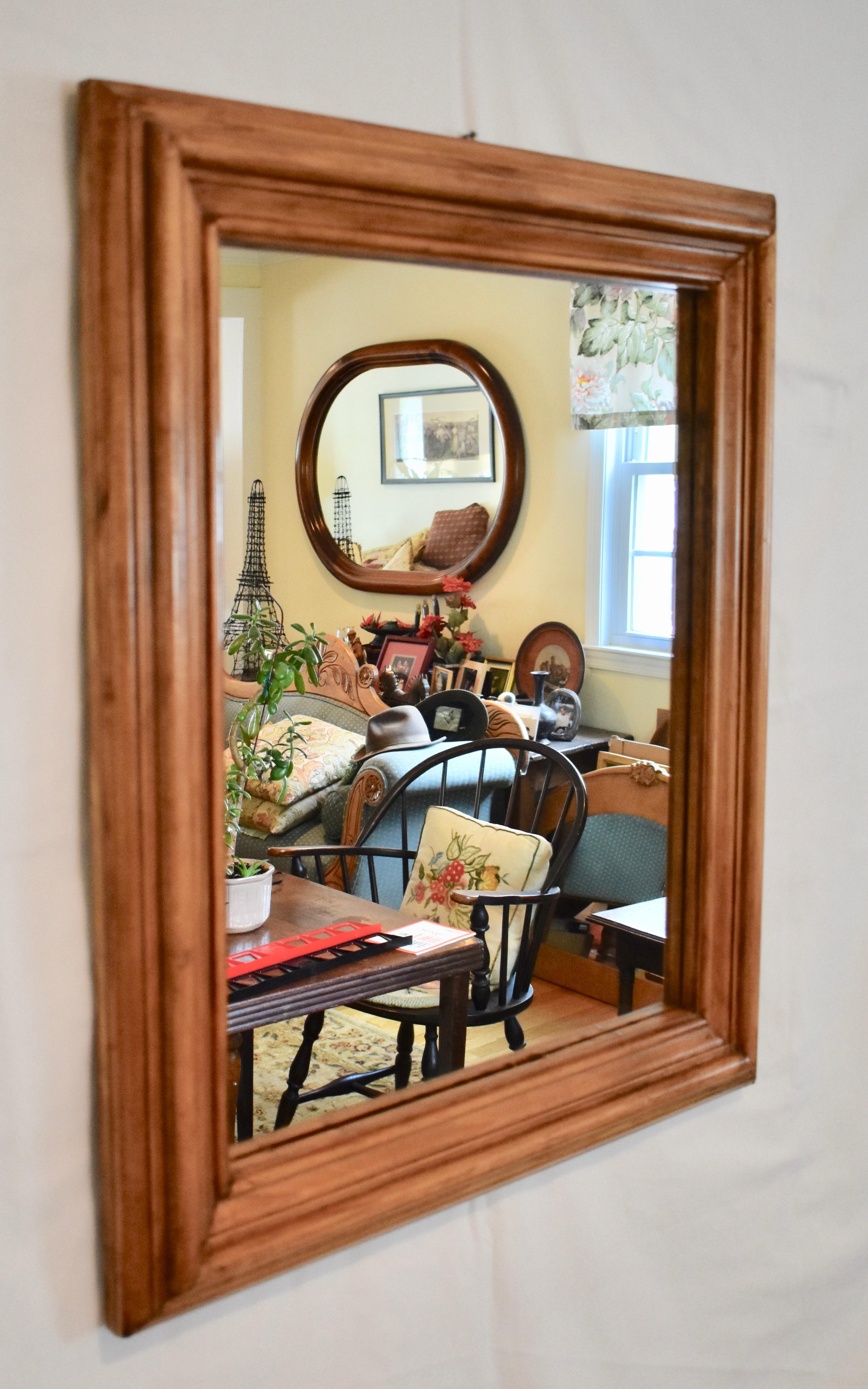 pine framed wall mirror