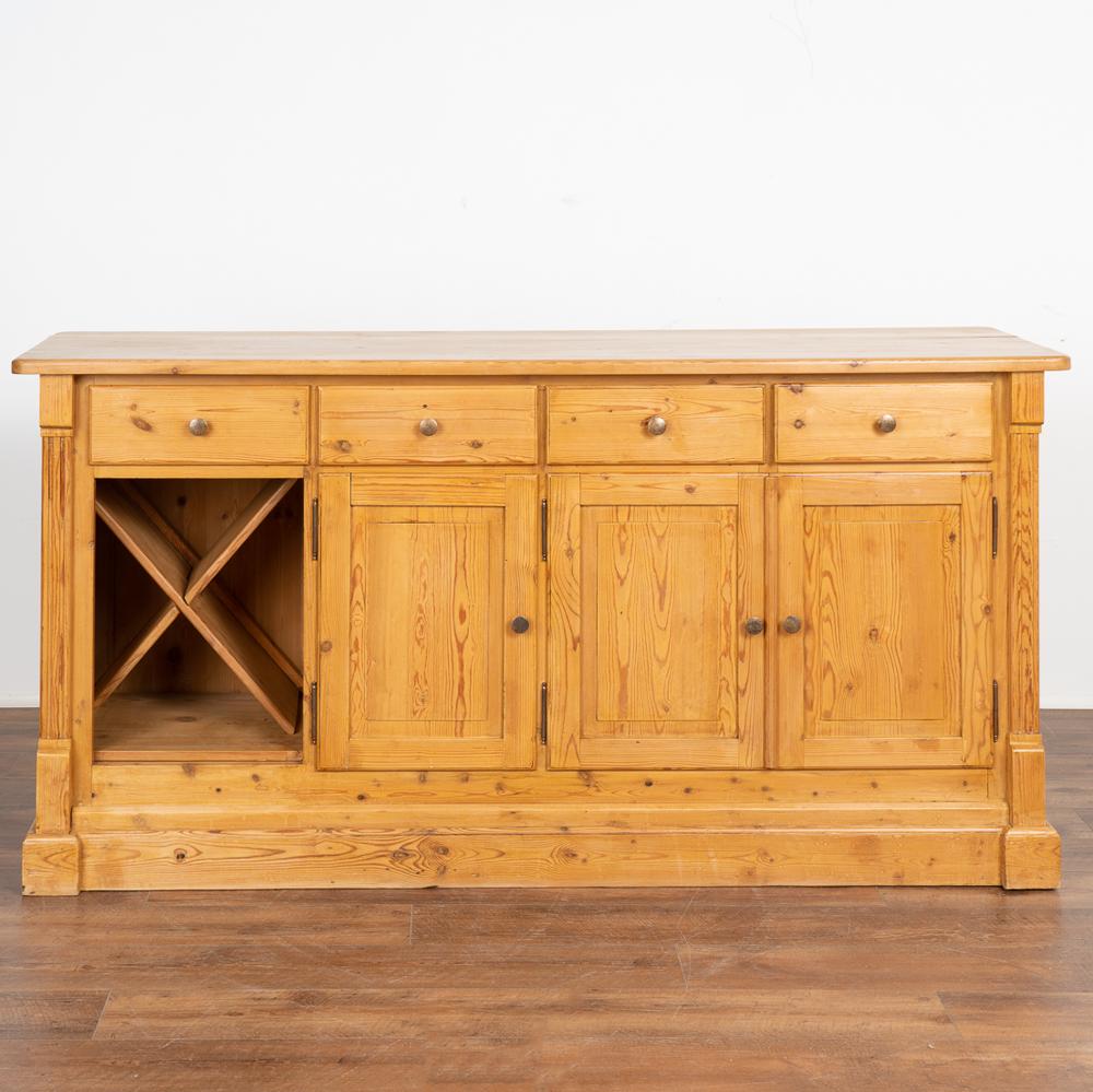 Pine Freestanding Counter Kitchen Island With Wine Rack, Denmark circa 1960-80 For Sale 5