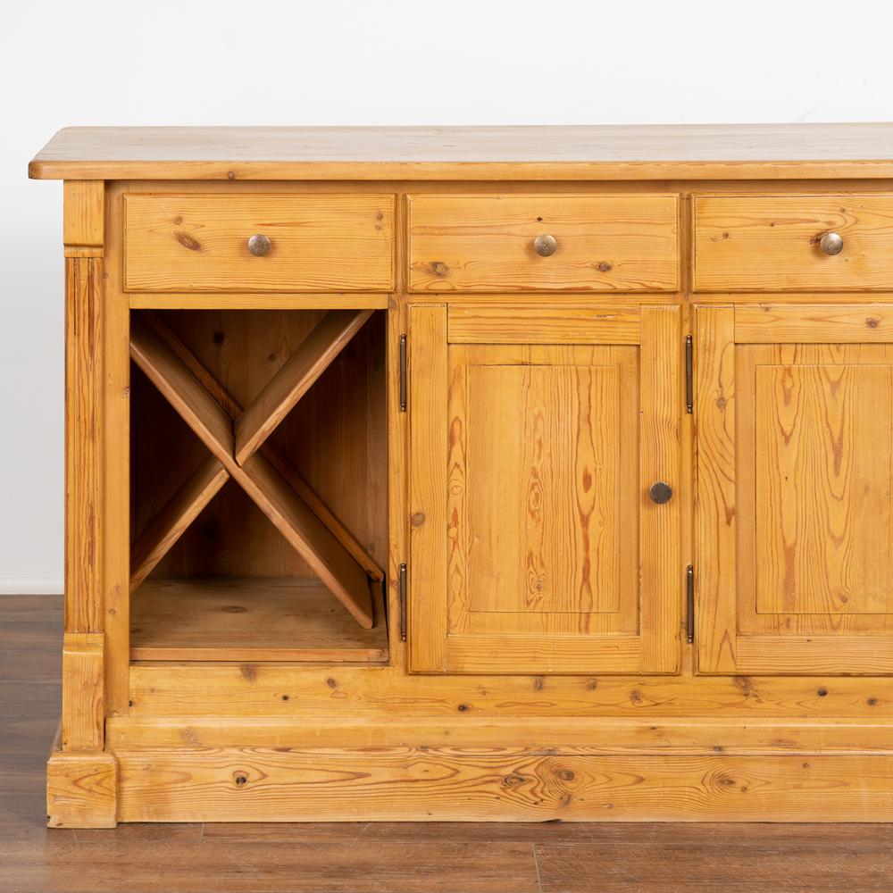 Pine Freestanding Counter Kitchen Island With Wine Rack, Denmark circa 1960-80 For Sale 1