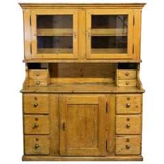 Pine Glass Door Cupboard