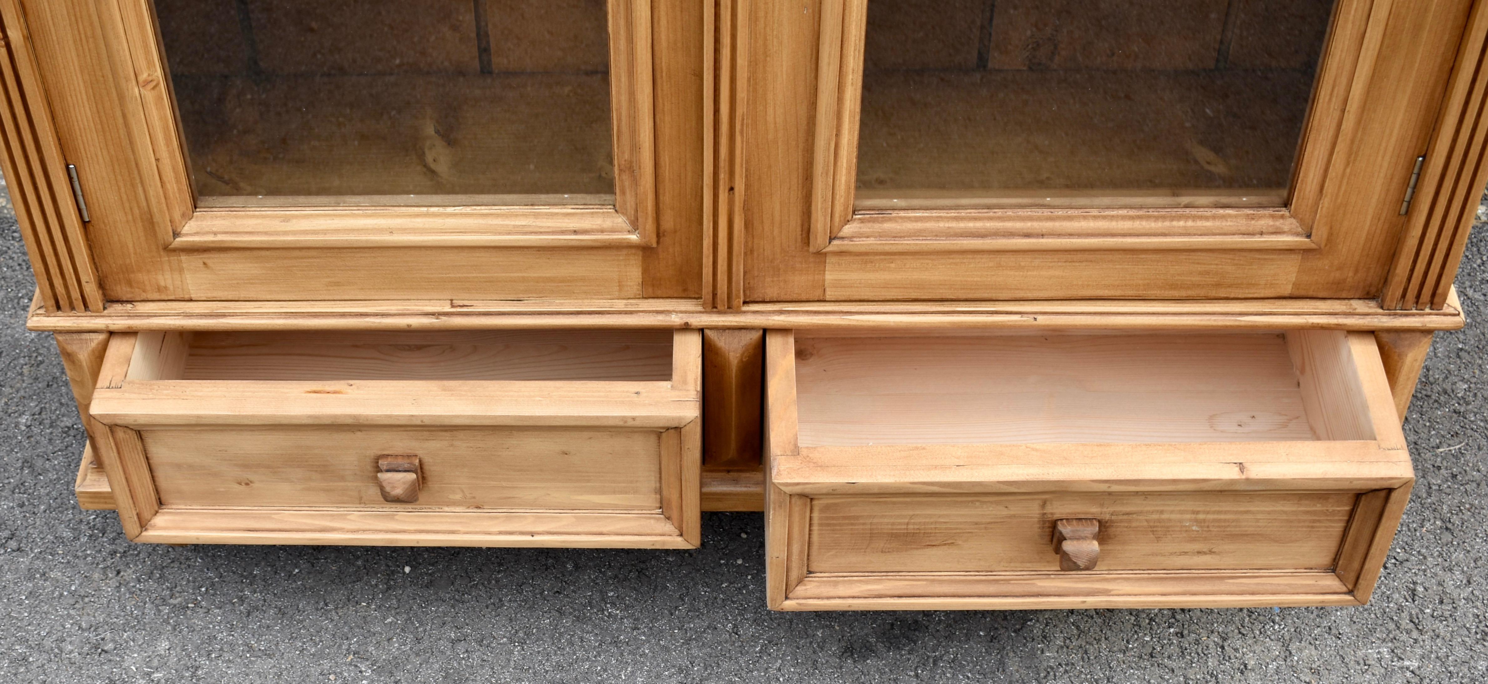 Contemporary Pine Glazed Bookcase or Display For Sale