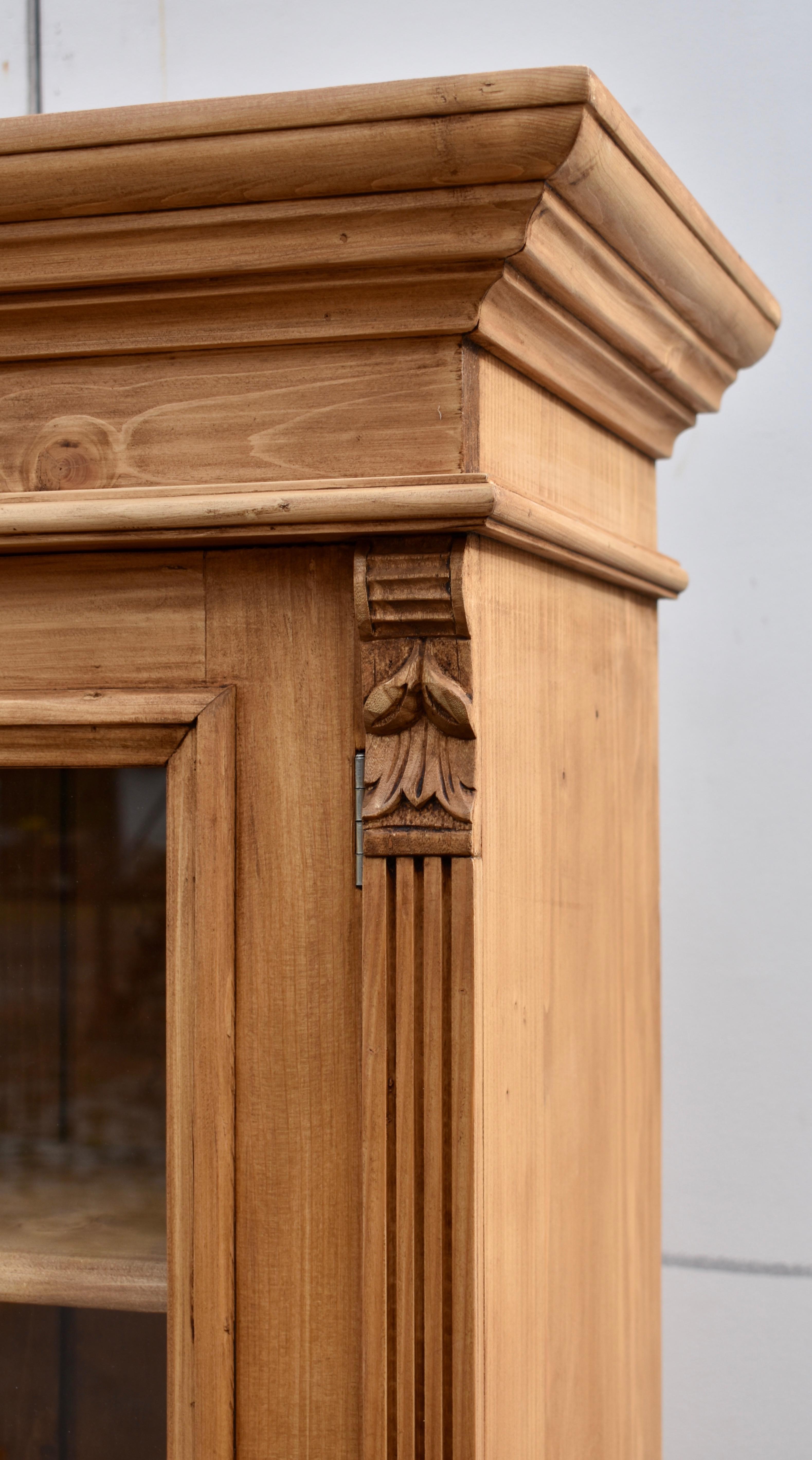 Pine Glazed Bookcase or Display For Sale 1