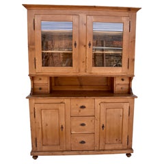 Antique Pine Glazed Buffet or Kitchen Cabinet
