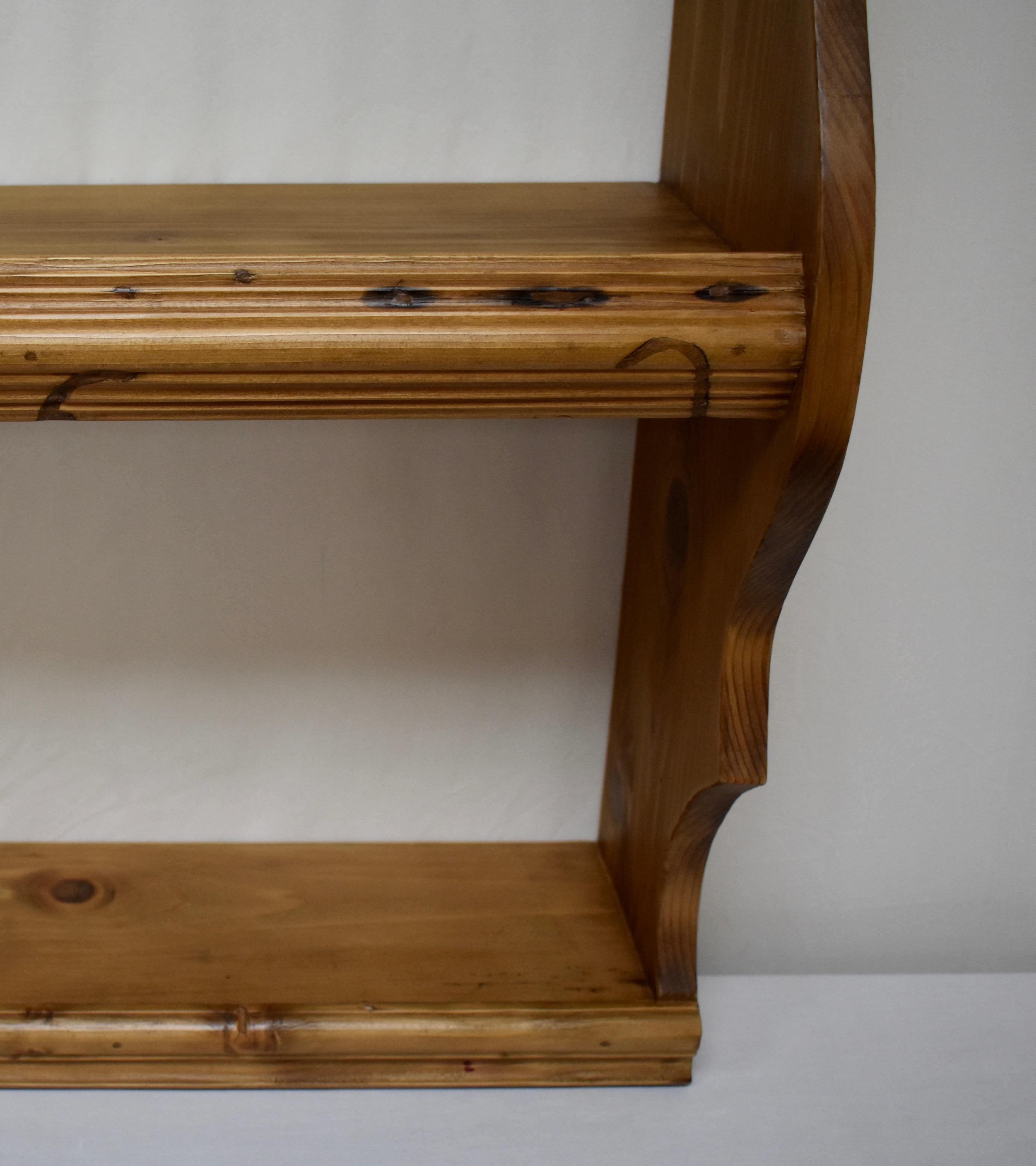 Country Pine Hanging Shelf or Plate Rack For Sale