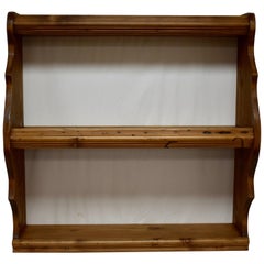 Vintage Pine Hanging Shelf or Plate Rack