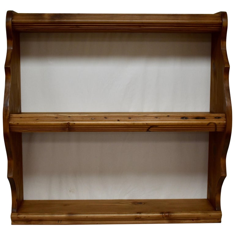 Pine Hanging Shelf or Plate Rack For Sale