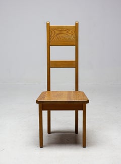 Pine High-Back Side Chair by Roland Wilhelmsson, Sweden, 1970