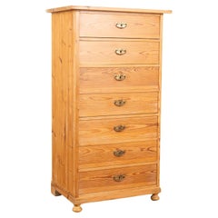 Antique Pine Highboy Chest of Seven Drawers, Sweden circa 1900's