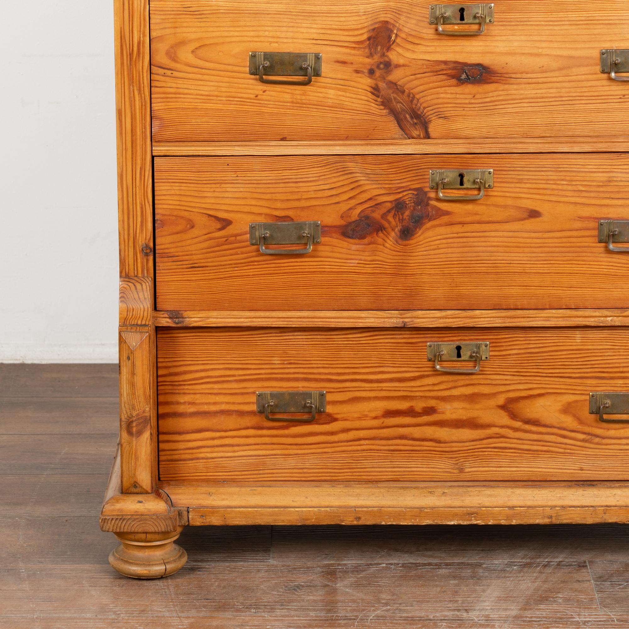 Pine Highboy Chest of Six Drawers, Denmark circa 1880 For Sale 2