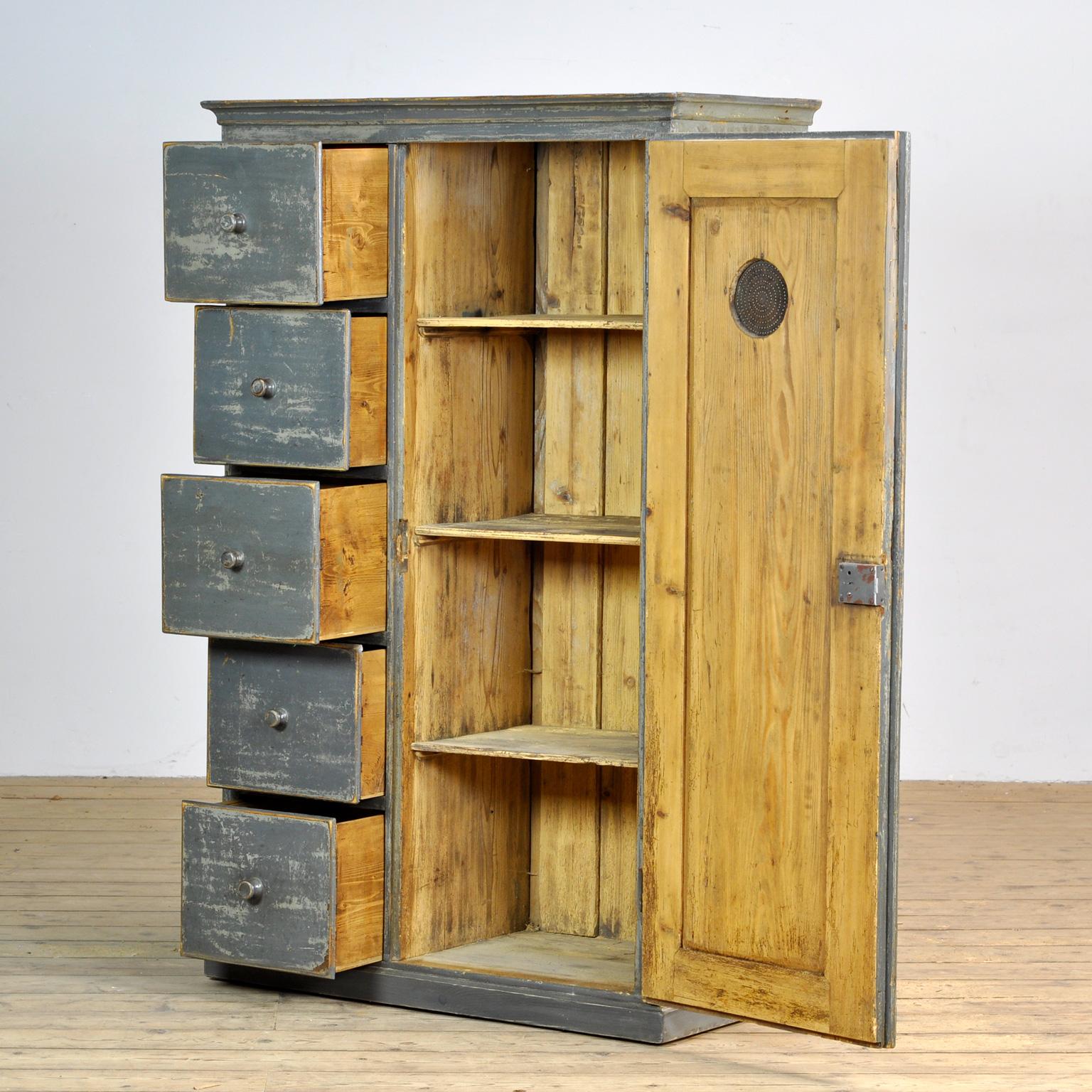 French Pine House Keepers Cupboard with Drawers, 1930's