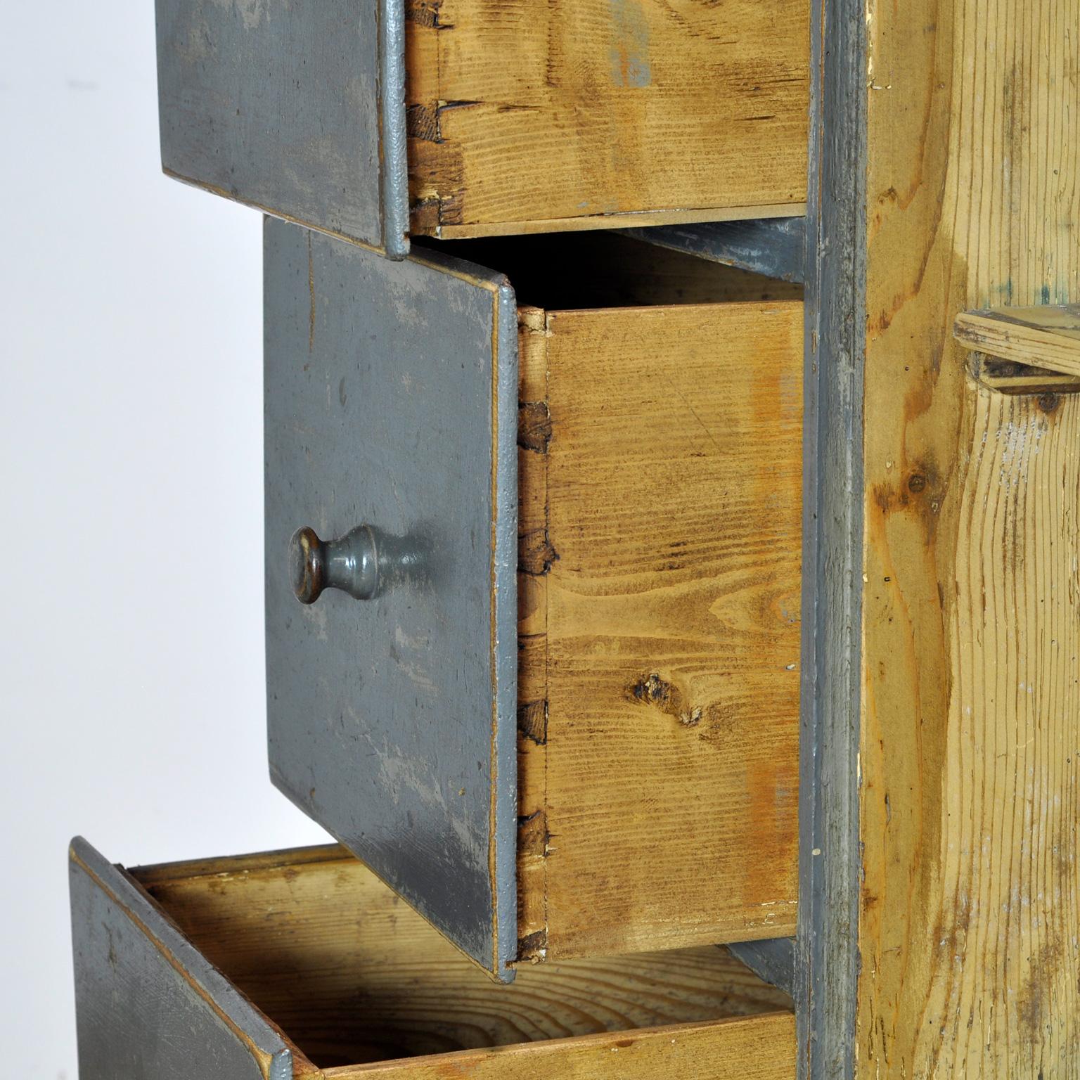 Pine House Keepers Cupboard with Drawers, 1930's In Good Condition In Amsterdam, Noord Holland