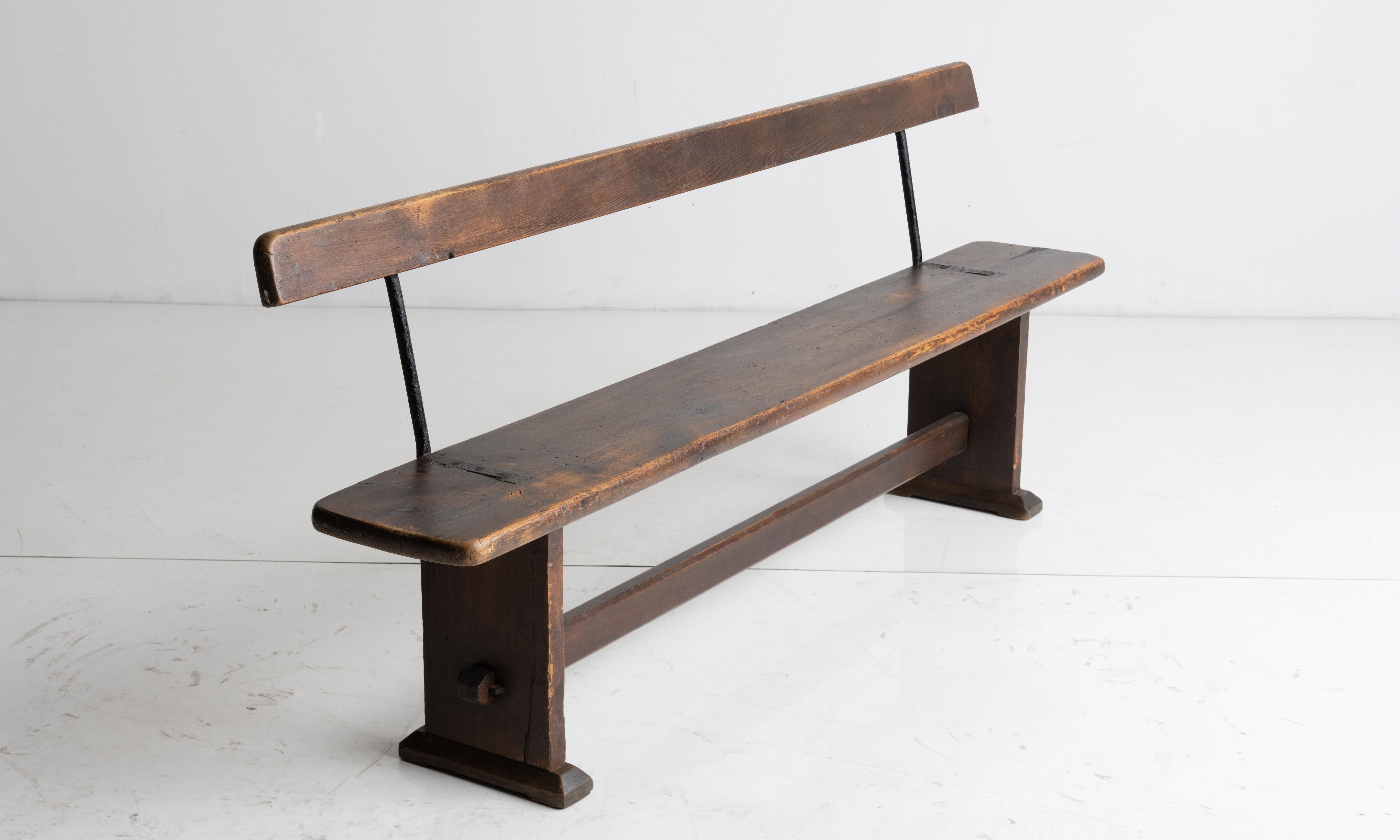 20th Century Pine & Iron Benches, England circa 1900