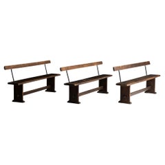 Pine & Iron Benches, England circa 1900