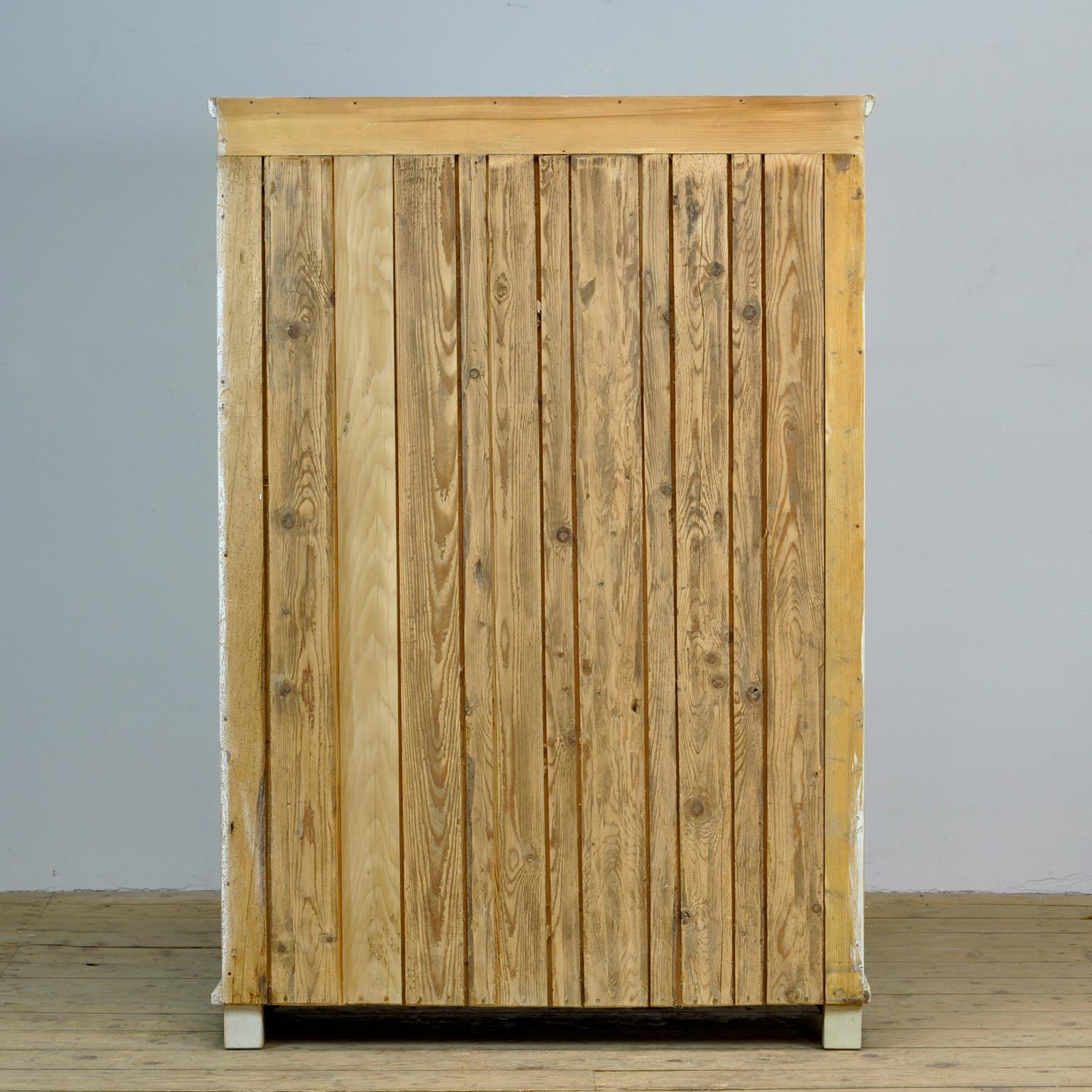 Glass Pine Kitchen Cabinet, Display Vitrine, 1930's