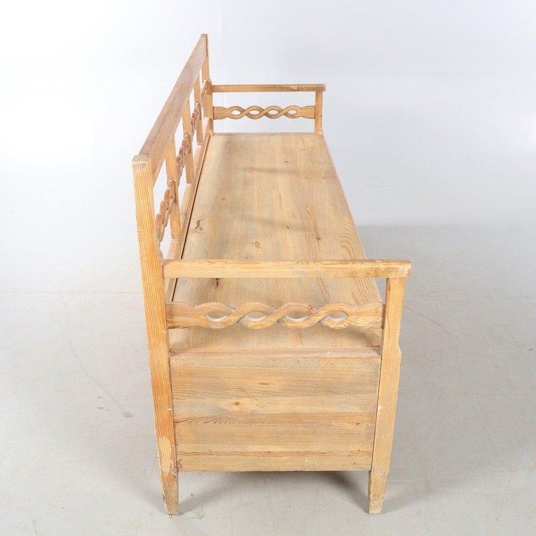 20th Century Pine Kitchen Sofa with Braided Detail For Sale